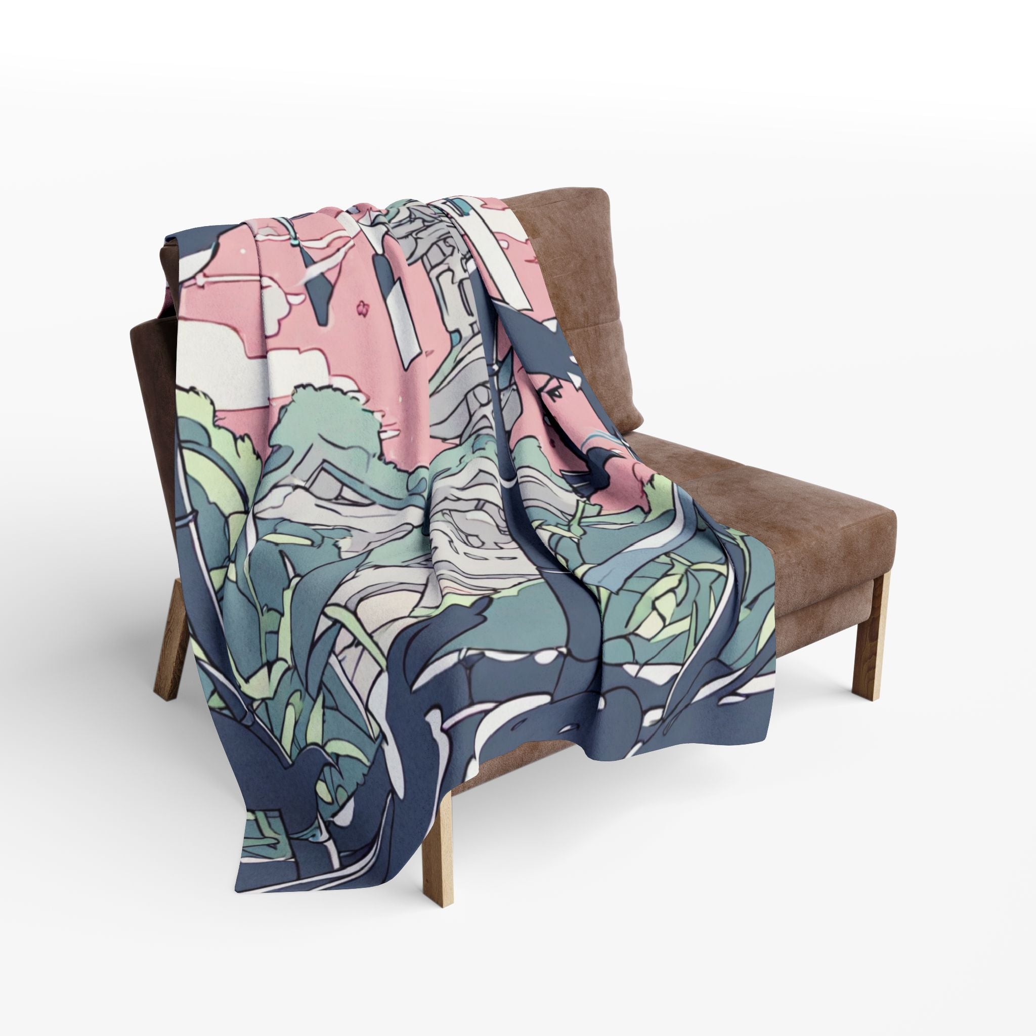 Wind Chime Arranger at the Shrine Arctic Fleece Throw Blanket