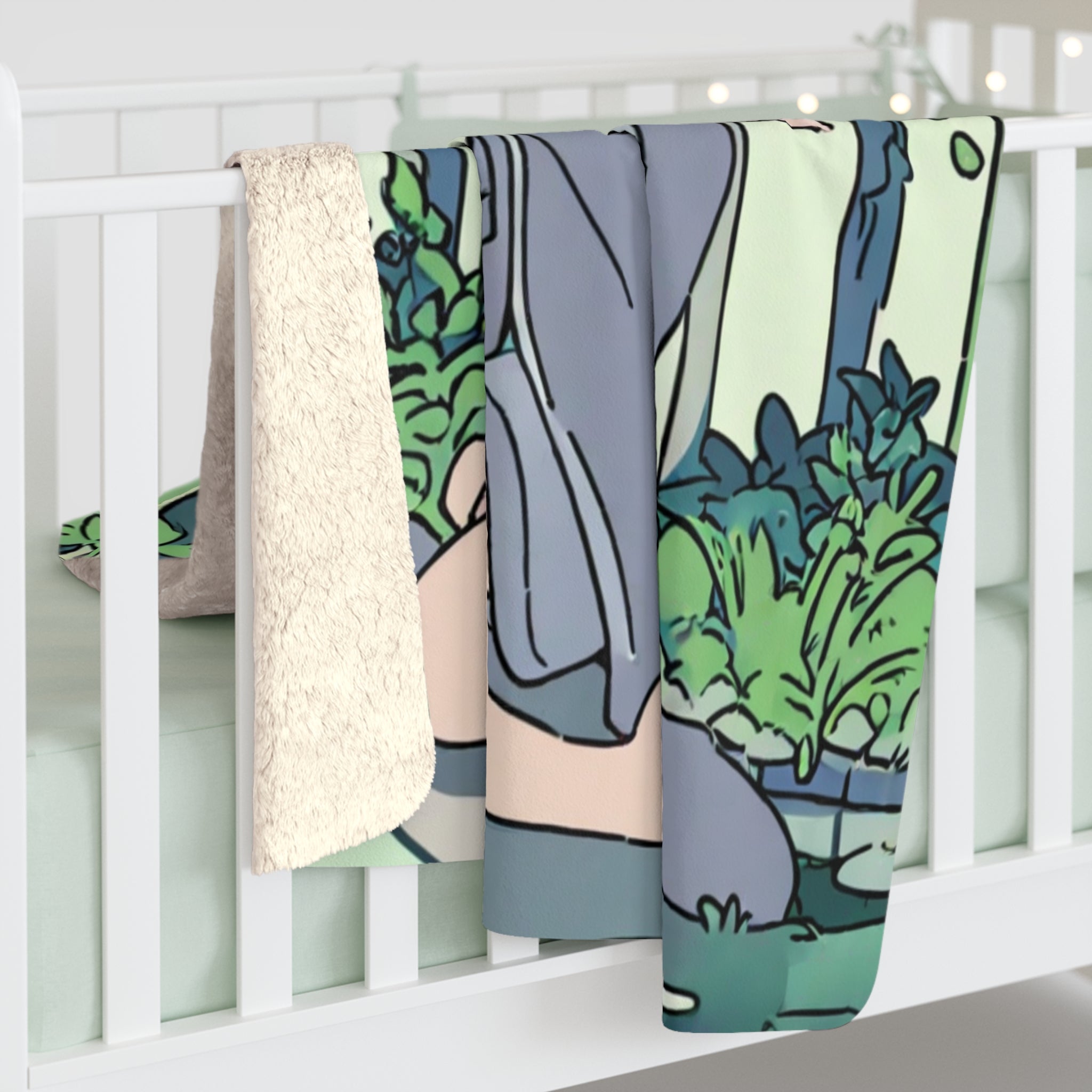 Moss Garden Path Designer Sherpa Throw Blanket
