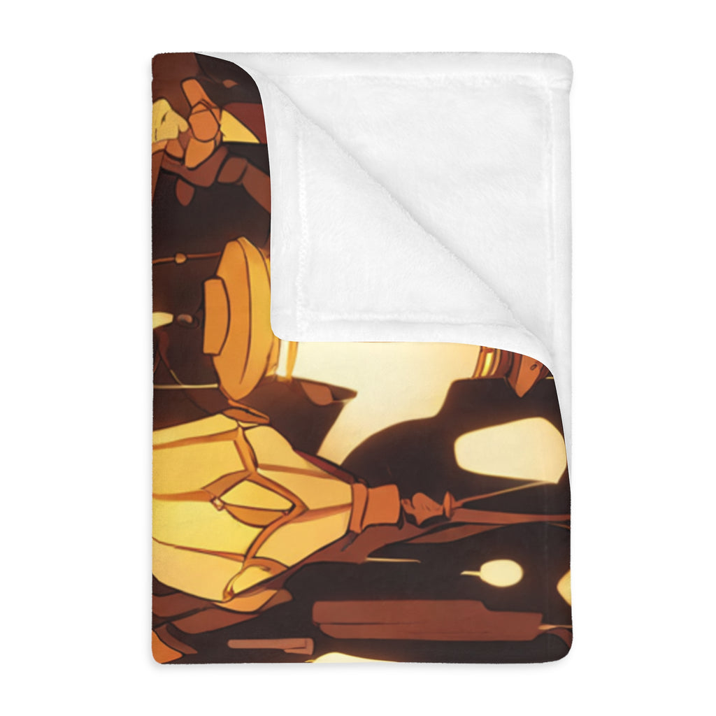 Sake Apprentice in Cedar Cellar Velveteen Throw Blanket