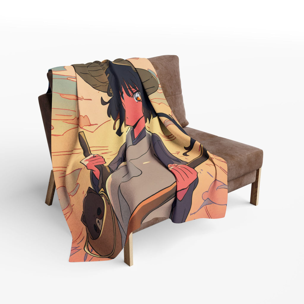 Valley Farmer at Crater Lake Golden Hour Arctic Fleece Throw Blanket