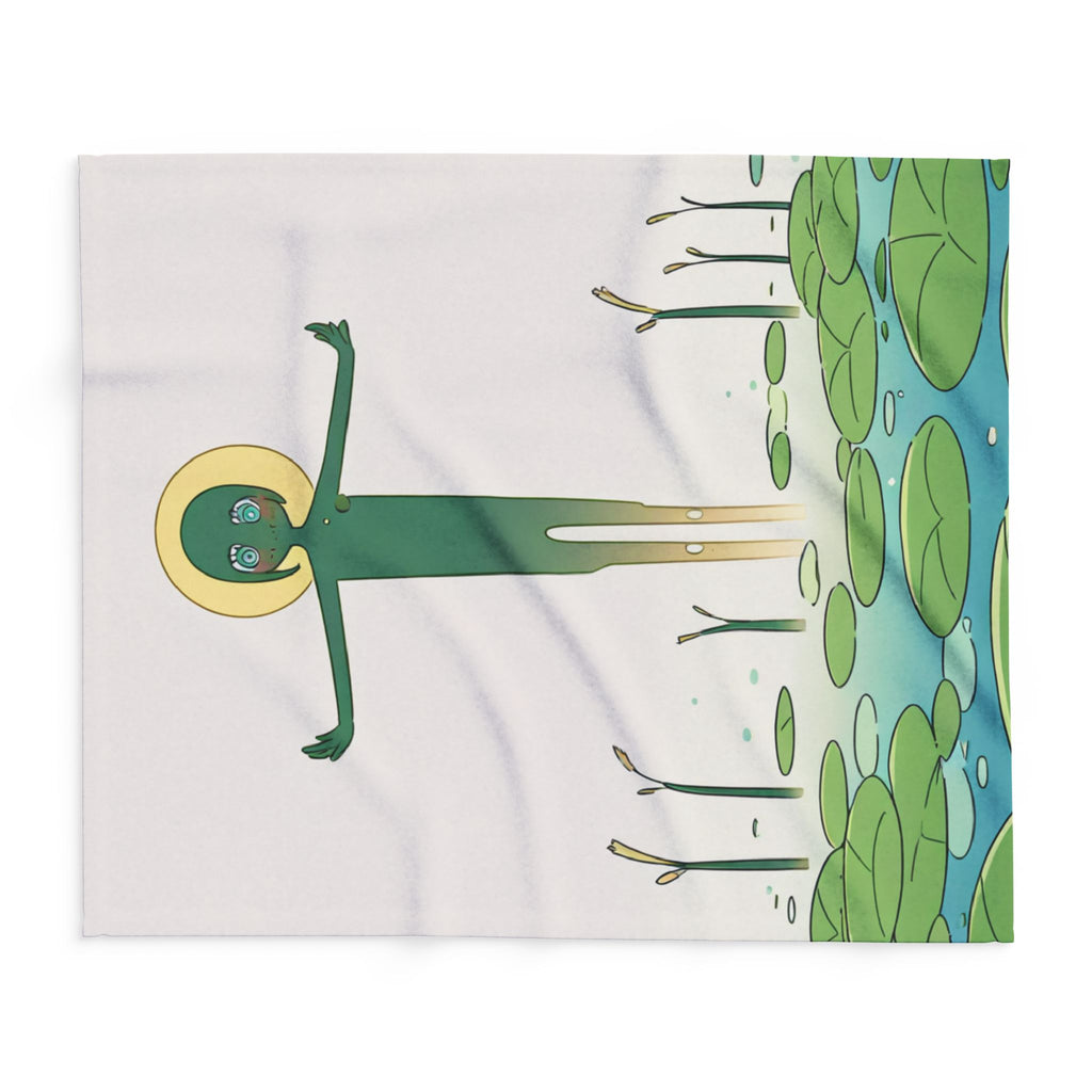 Lotus Root Washer in Moonlit Pond Arctic Fleece Throw Blanket