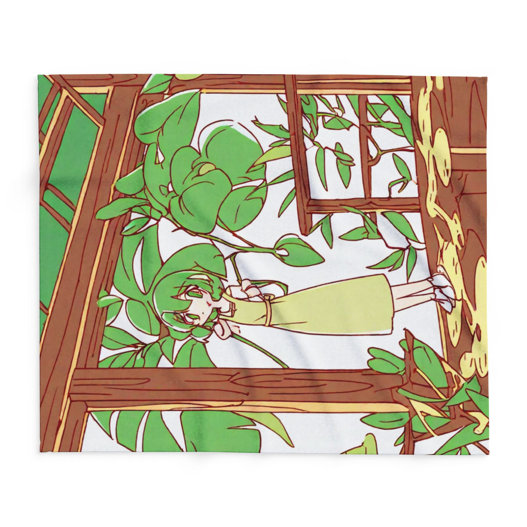 Pressed Flower Arranger in Sunroom Fleece Throw Blanket