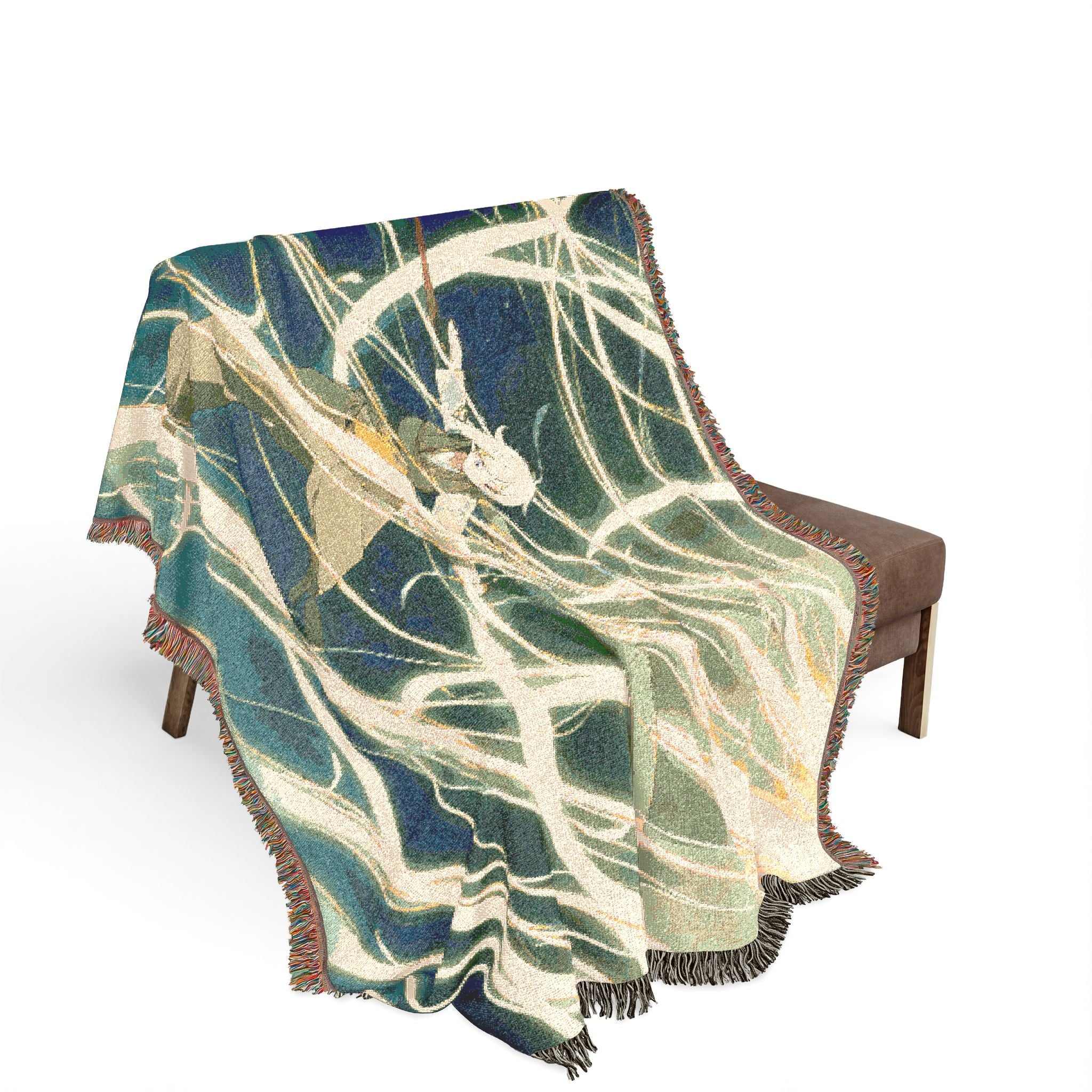 Mountain Vegetable Seller on Moss Stone Woven Throw Blanket