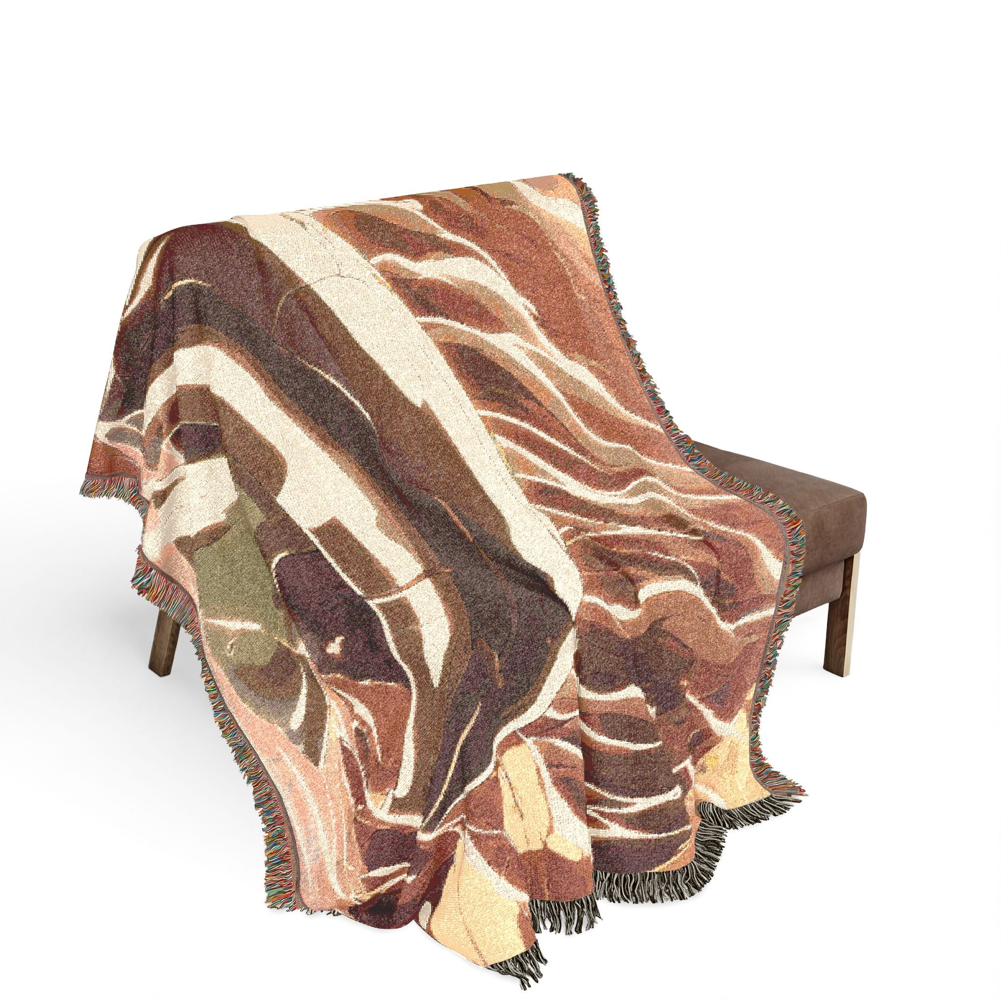 Hot Spring Digger at the Sulfur Fissure Woven Throw Blanket