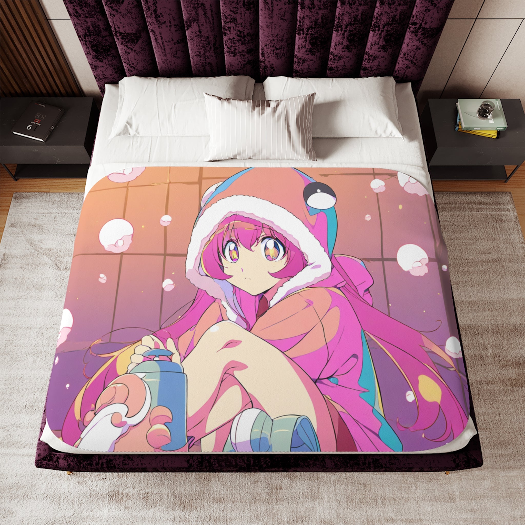 Meteor Shower Watcher on the Dam Velveteen Throw Blanket