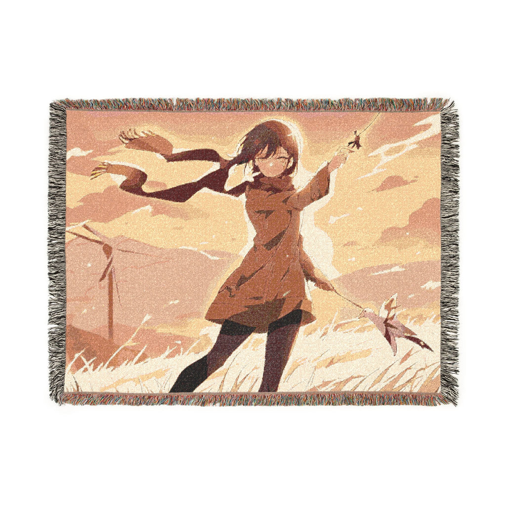 Anime kite messenger at sunset