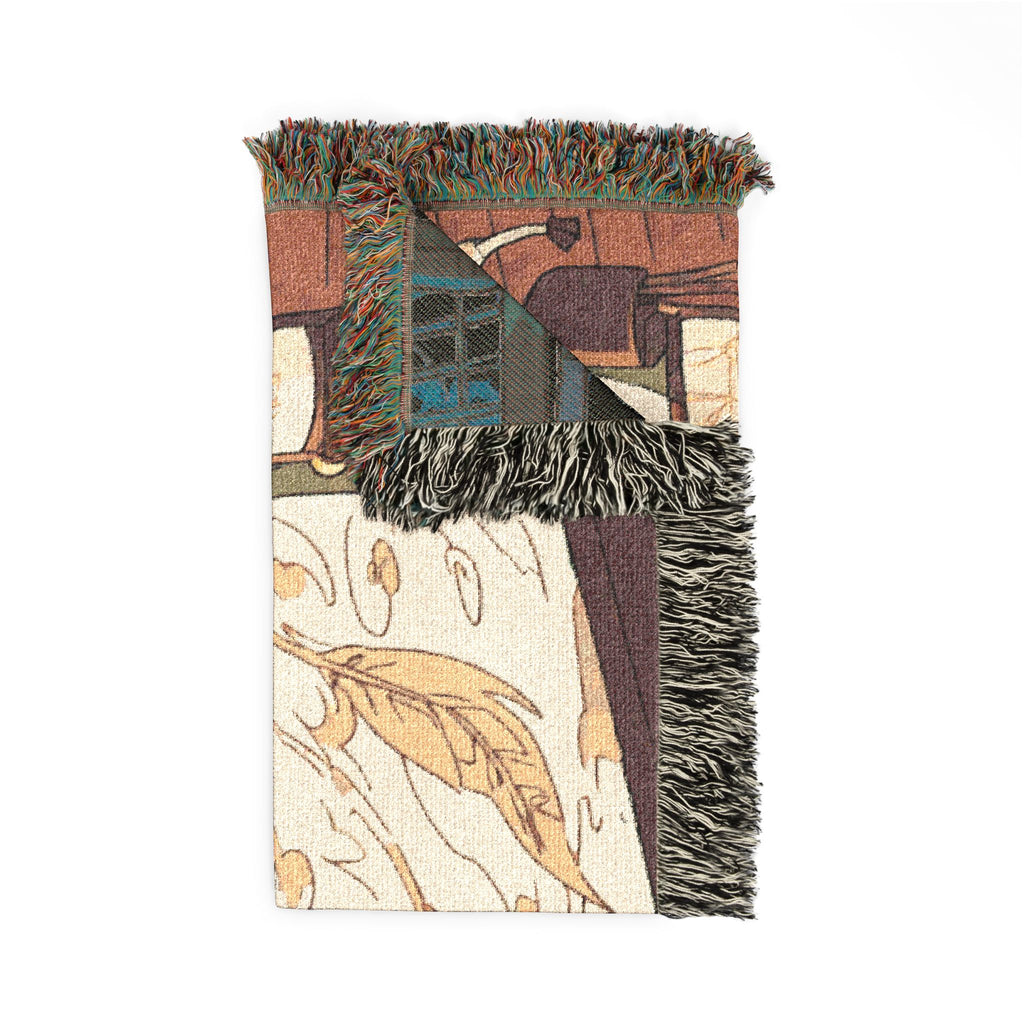 Lunar Calendar Painter Moon Woven Throw Blanket
