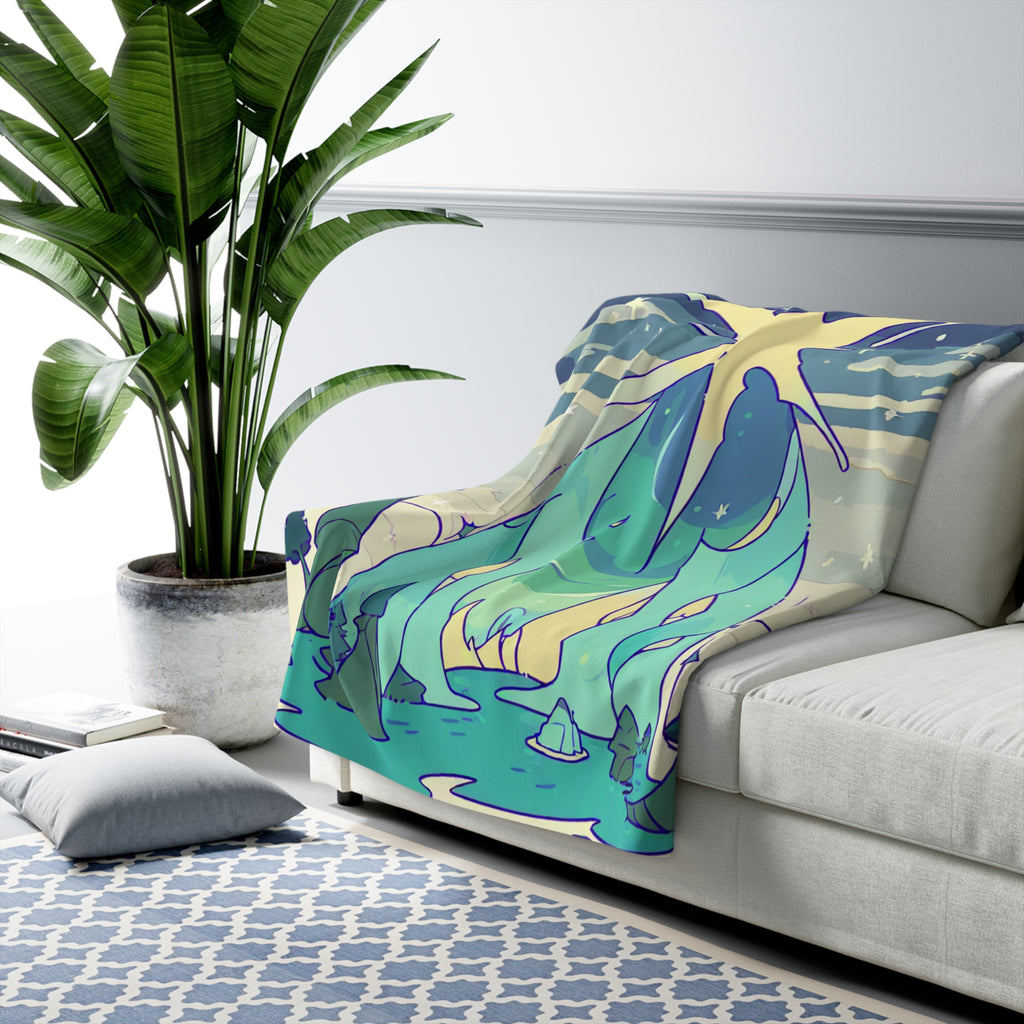 Aurora Pond Stargazer Sherpa Throw Blanket