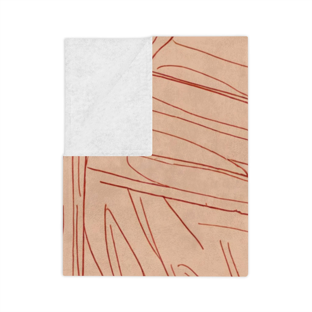 Towel Folder in the Steam Room Velveteen Throw Blanket