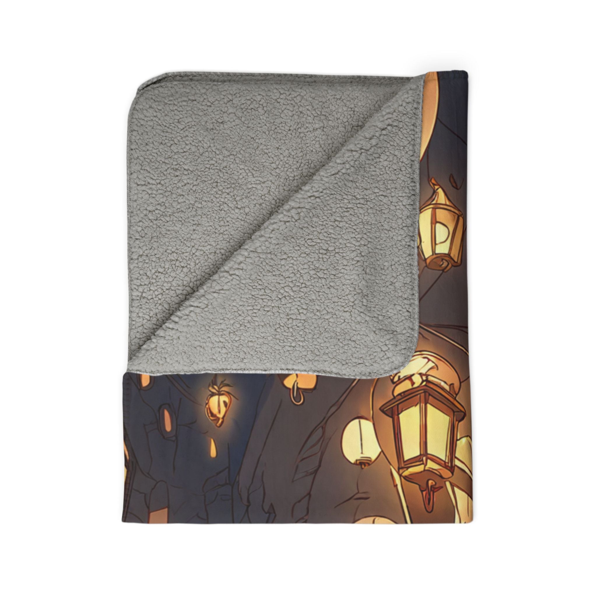 Coastal Lighthouse Keeper Spiral Sherpa Fleece Throw Blanket