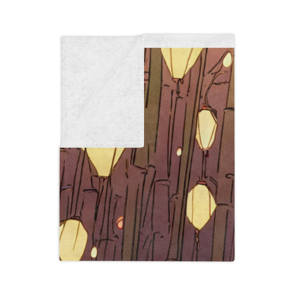 Wandering Chef Yakisoba Cart Fleece Throw Blanket
