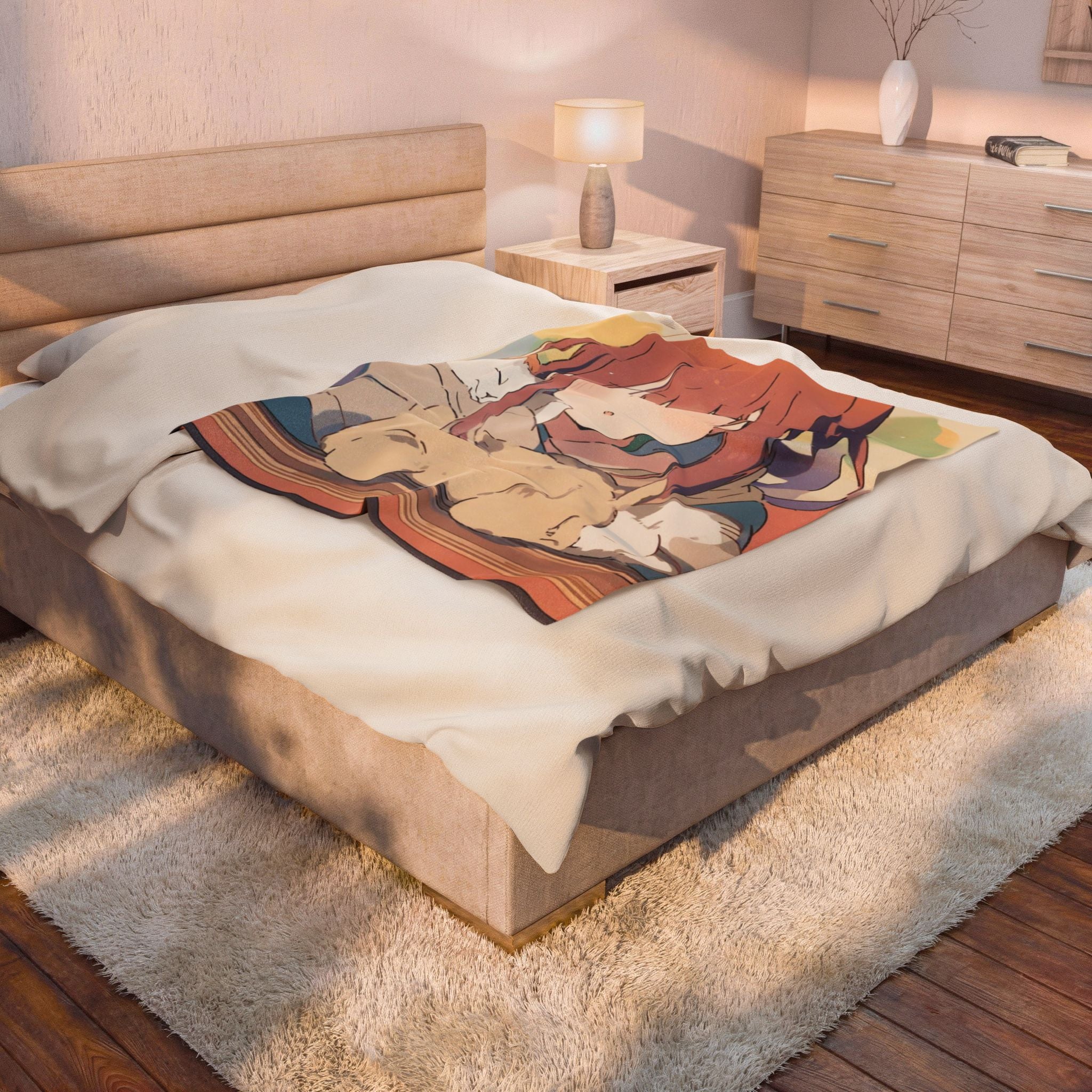 Autumn Kotatsu Nap With Sleeping Cat Throw Blanket
