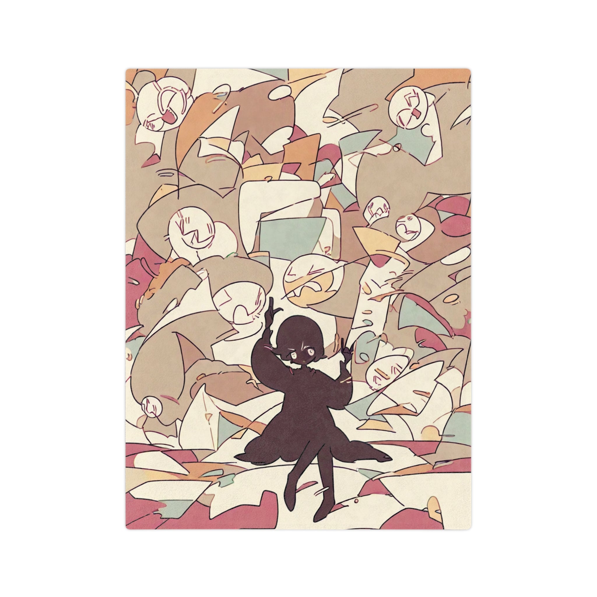 Shadow Puppet Repairer at the Backlit Screen Velveteen Throw Blanket