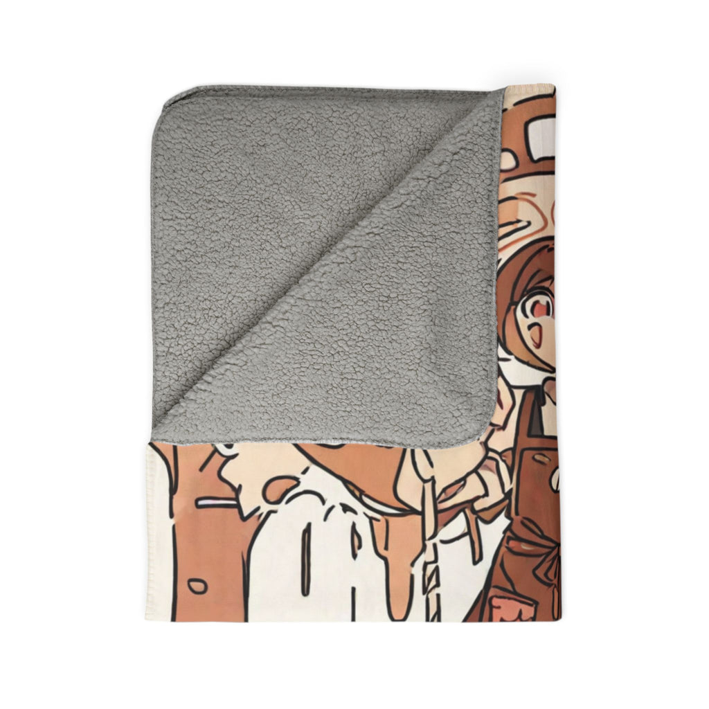 Mushroom Paper Umbrella Maker Sherpa Fleece Throw Blanket