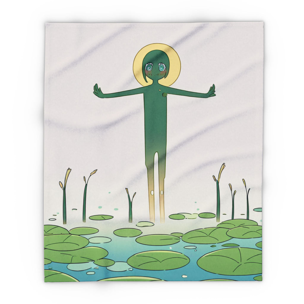 Lotus Root Washer in Moonlit Pond Arctic Fleece Throw Blanket