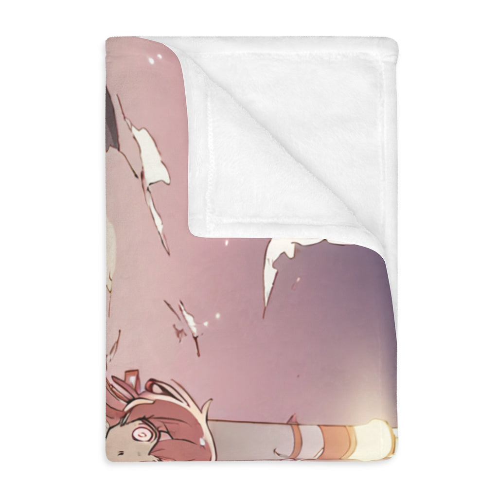 Ferry Ribbon on Morning Fog Velveteen Throw Blanket