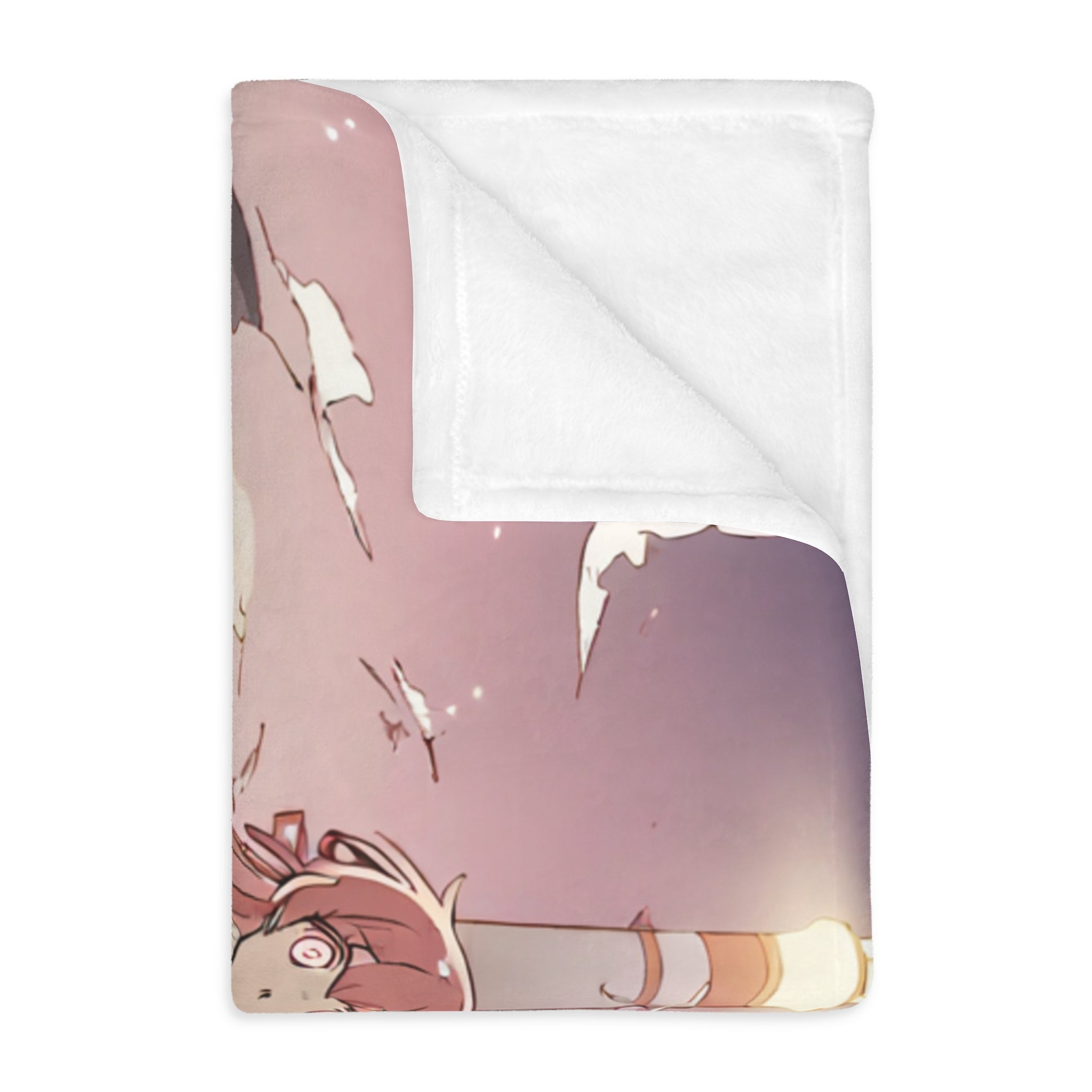 Ferry Ribbon on Morning Fog Velveteen Throw Blanket