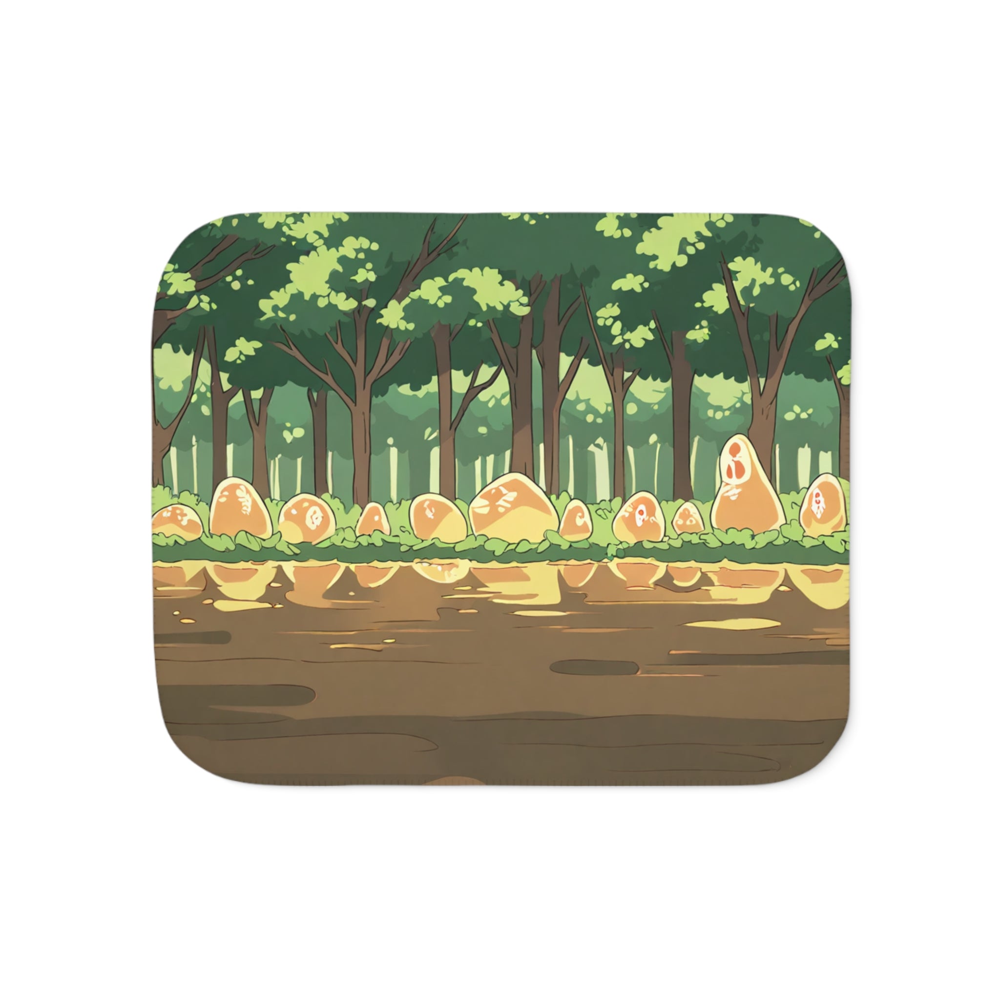 Brush Washer at the Forest Stream Sherpa Throw Blanket