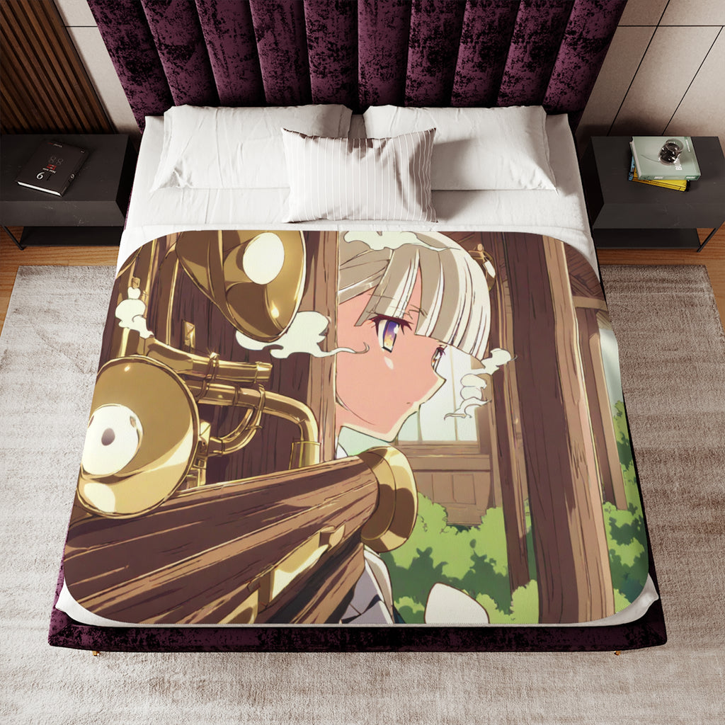 Signal Tower Operator at Noon Velveteen Throw Blanket