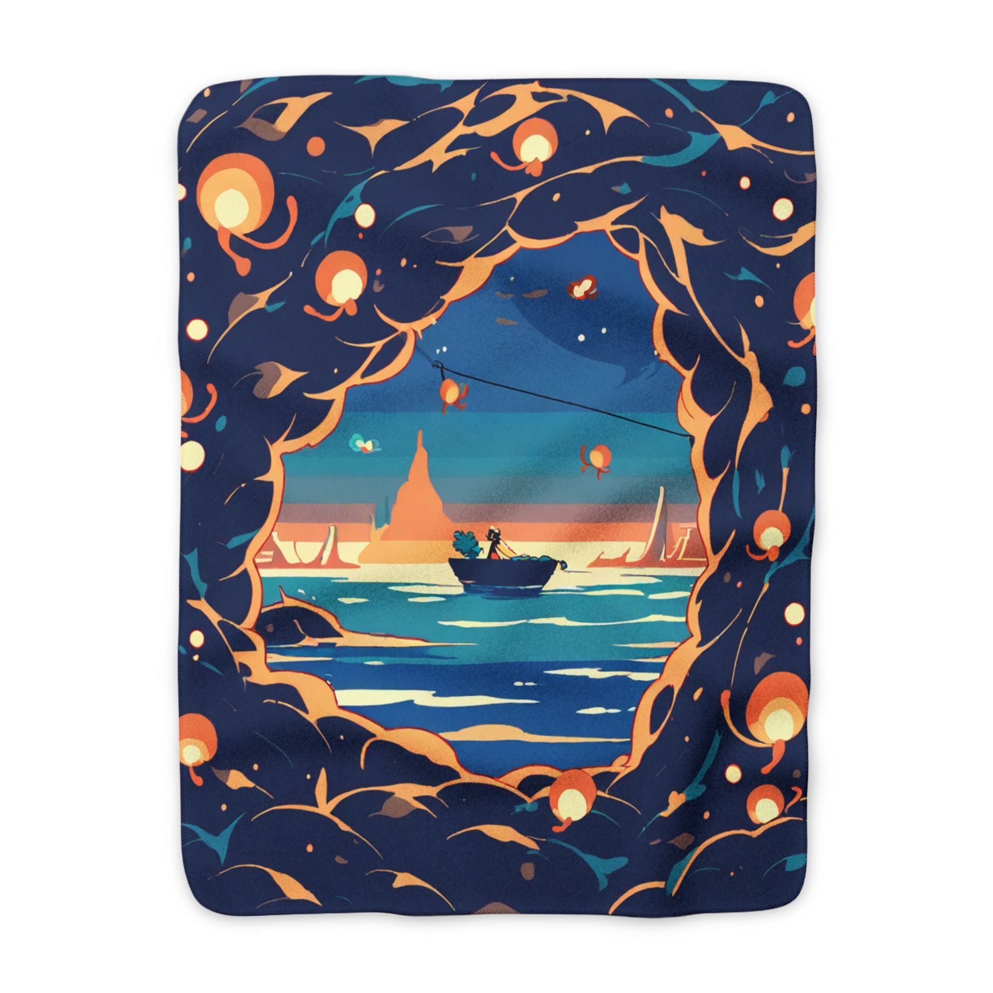 Seaweed Weaver Waist Deep Sherpa Fleece Throw Blanket