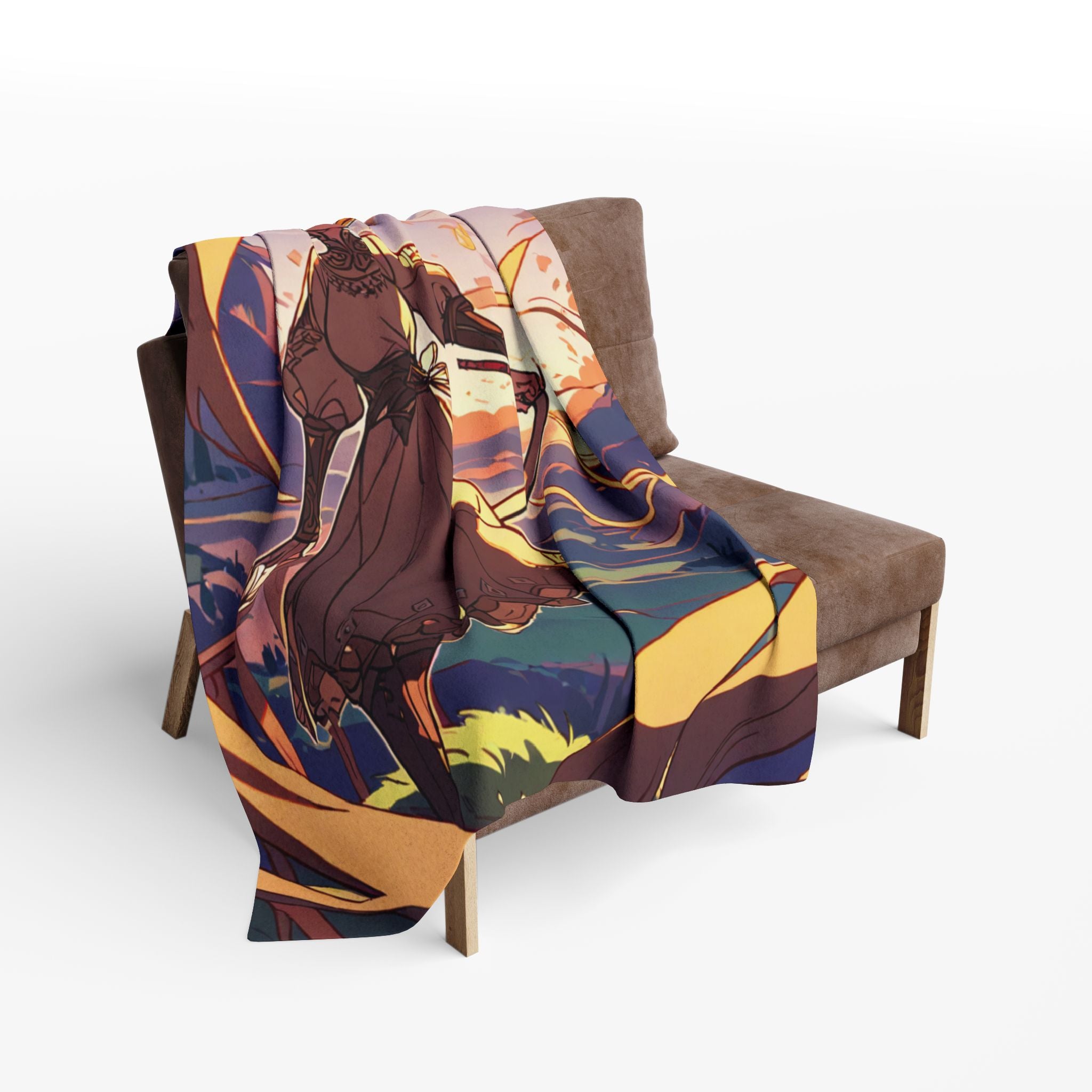 Dragon Kite Maker on the Hilltop Fleece Throw Blanket