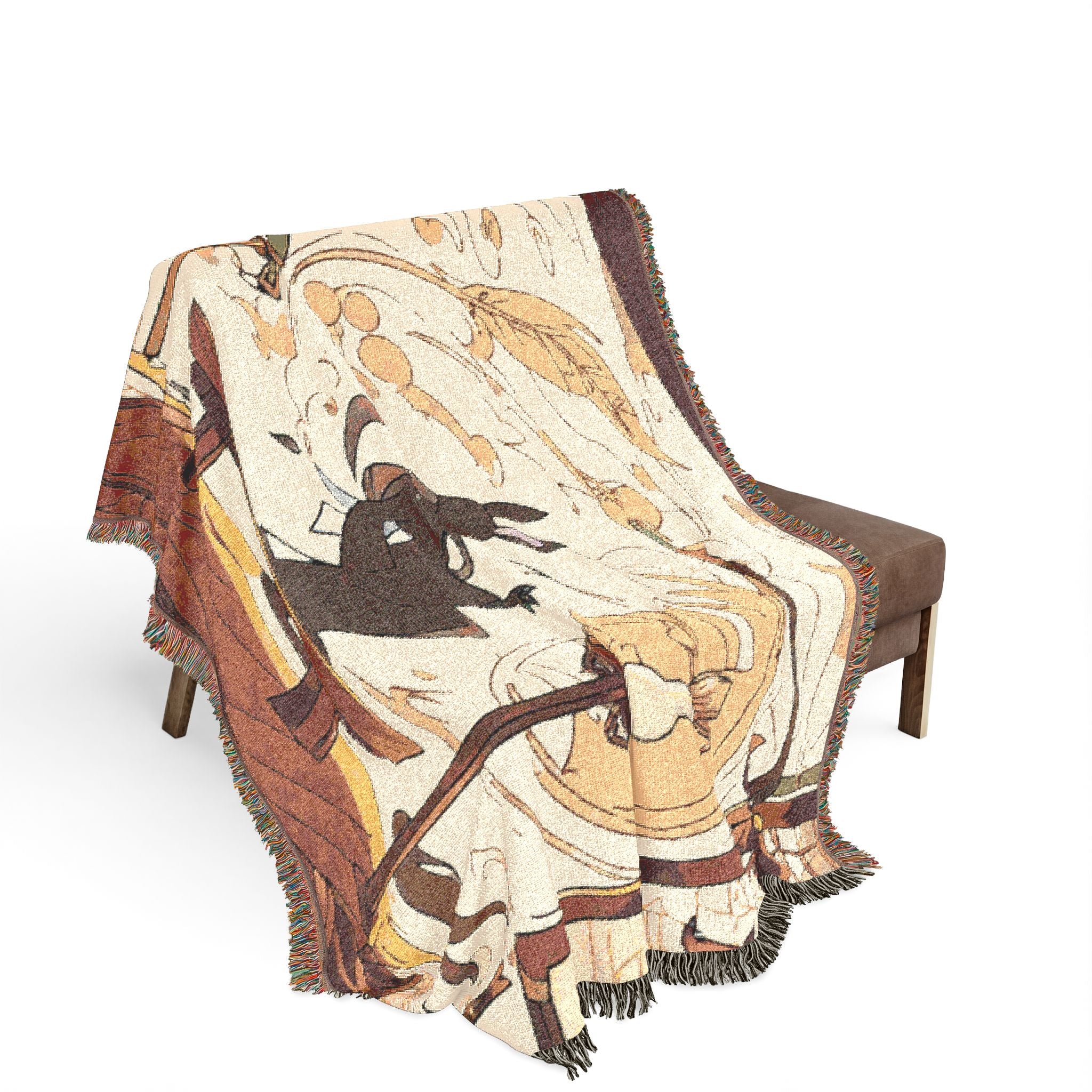 Lunar Calendar Painter Moon Woven Throw Blanket