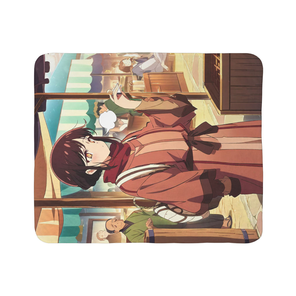 Root Vegetable Vendor Crate Sherpa Fleece Throw Blanket