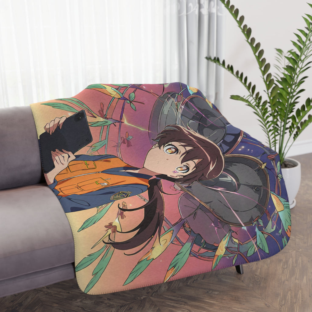 Satellite Technician on the Ridge Velveteen Throw Blanket