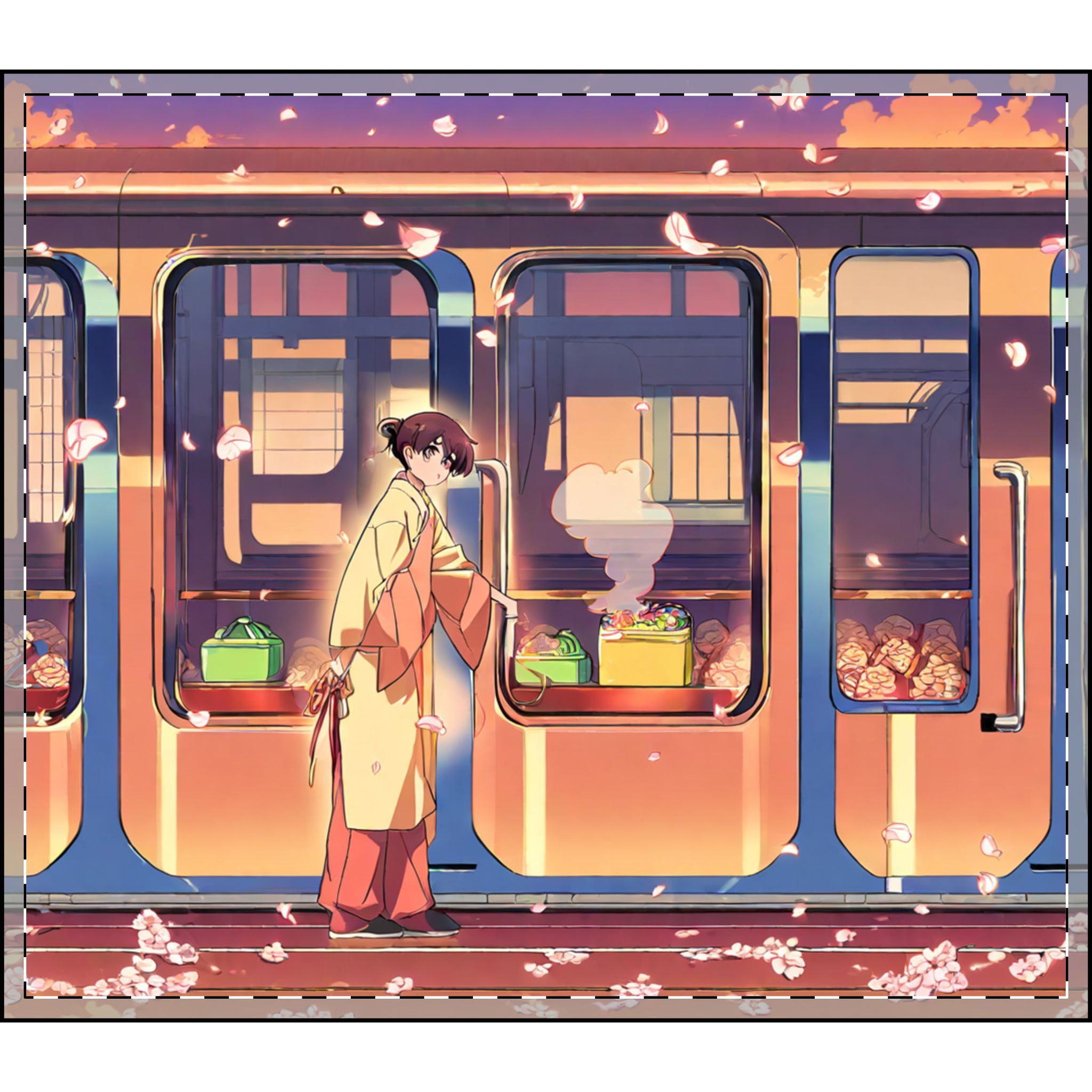 Bento Vendor at the Evening Platform Velveteen Throw Blanket
