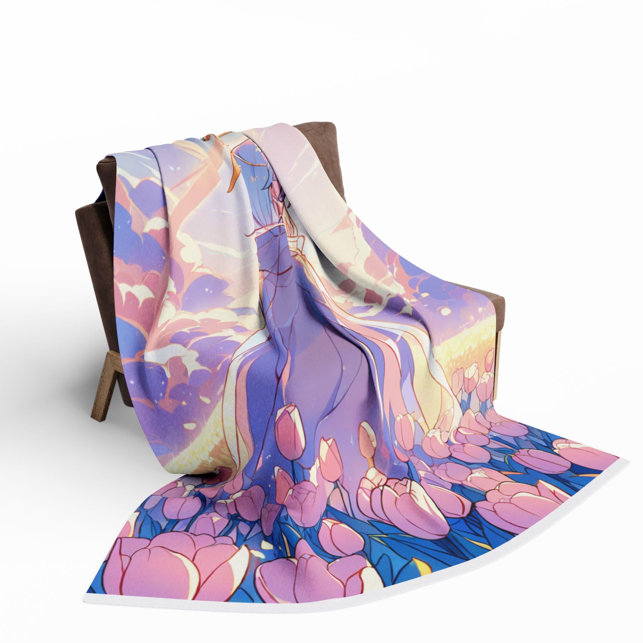 Dream spirit in a dawn tulip field