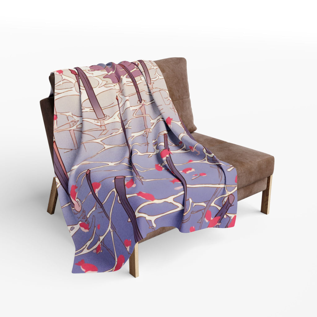 Ferrywoman Flat Boat Lotus Fleece Throw Blanket