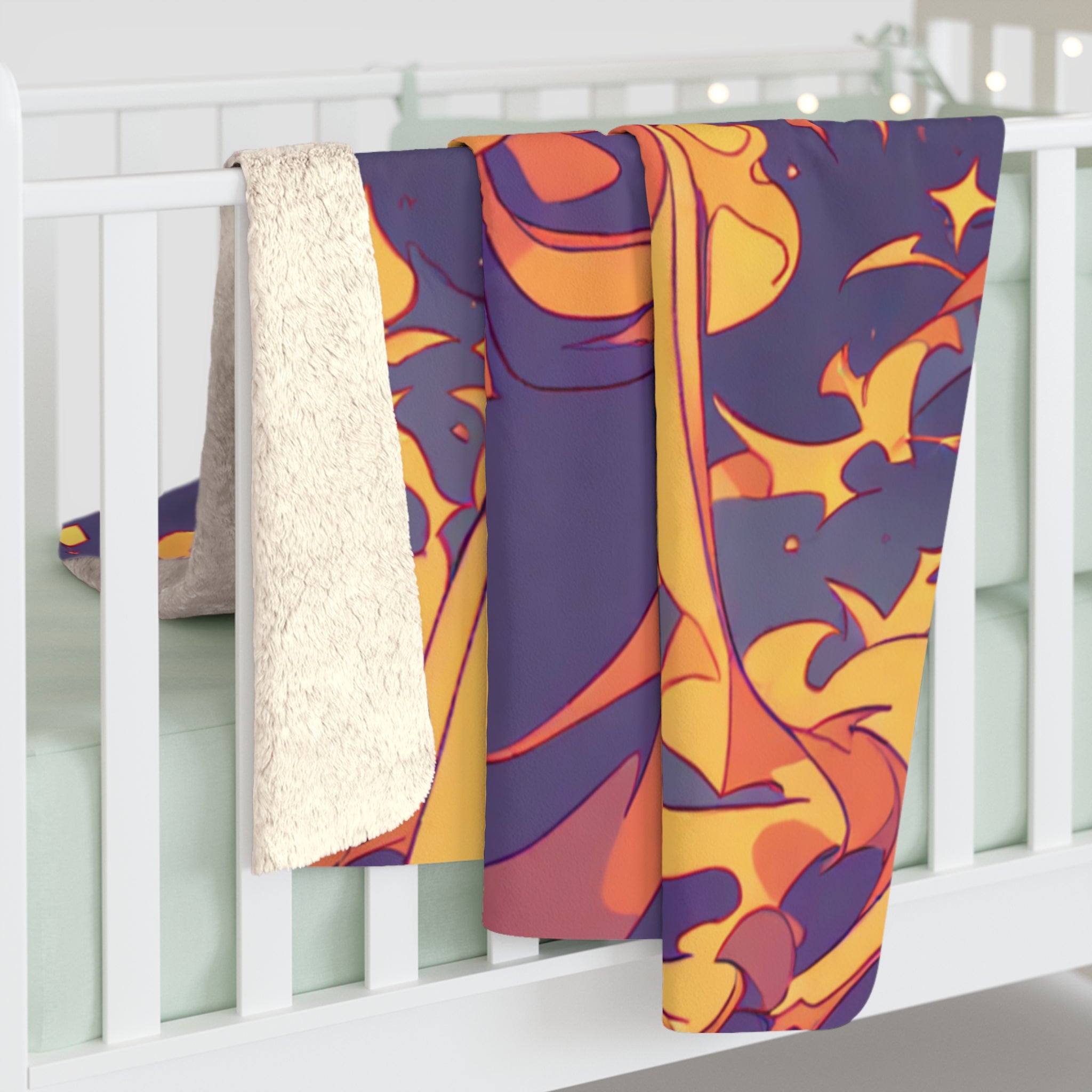 Volcanic Glass Bead Stringer Sherpa Throw Blanket