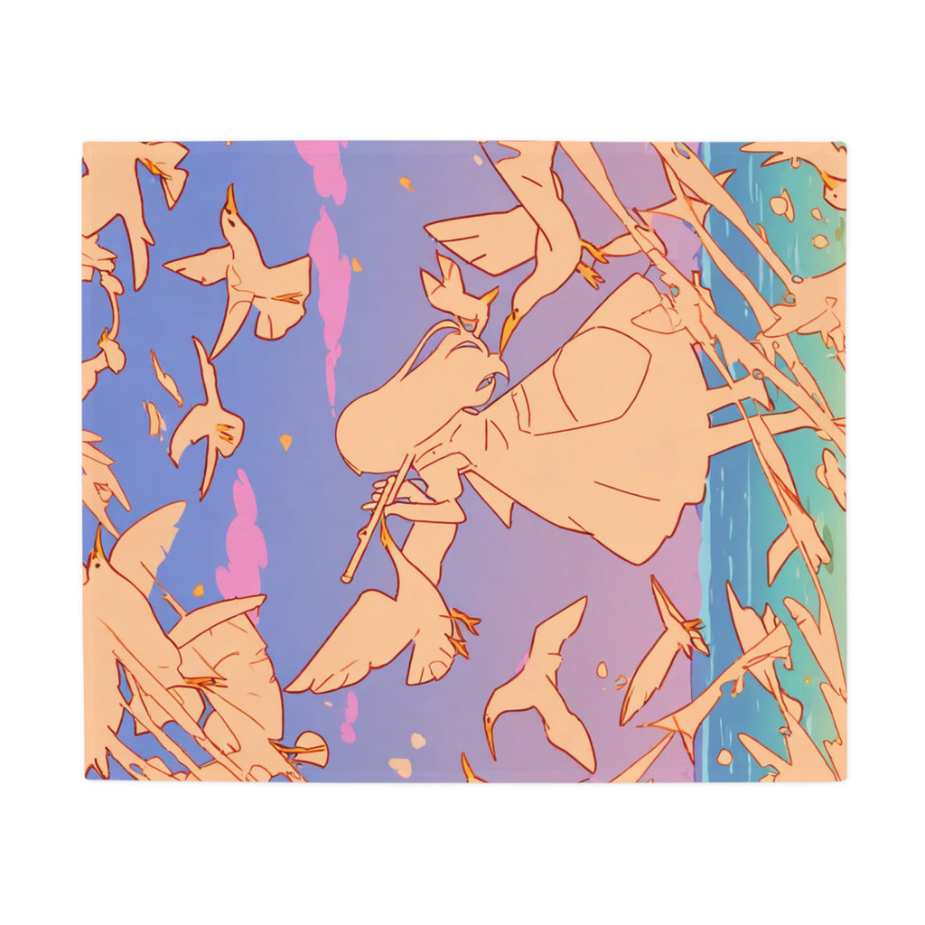 Whalebone Flute Carver Tests Fleece Throw Blanket