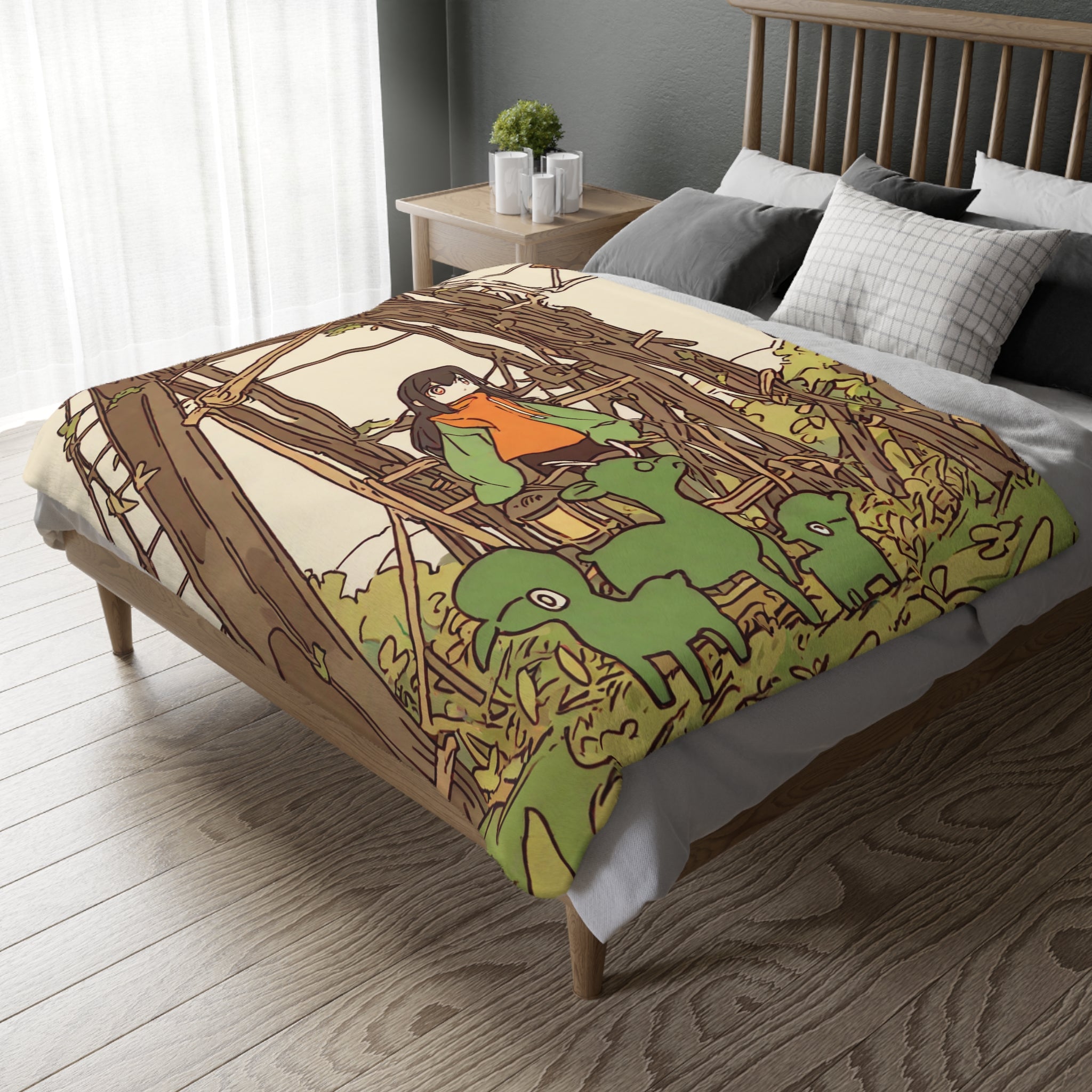 Signal Operator at the Forgotten Crossing Velveteen Throw Blanket