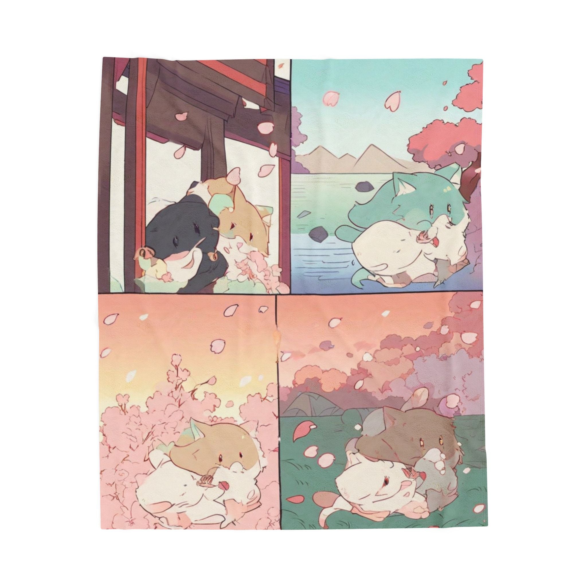 Cats enjoying cherry blossom season in cozy scenes