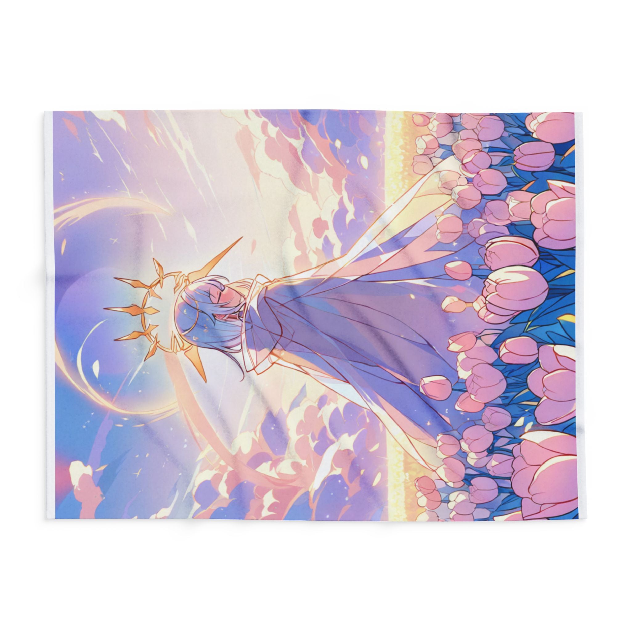 Dream spirit in a dawn tulip field