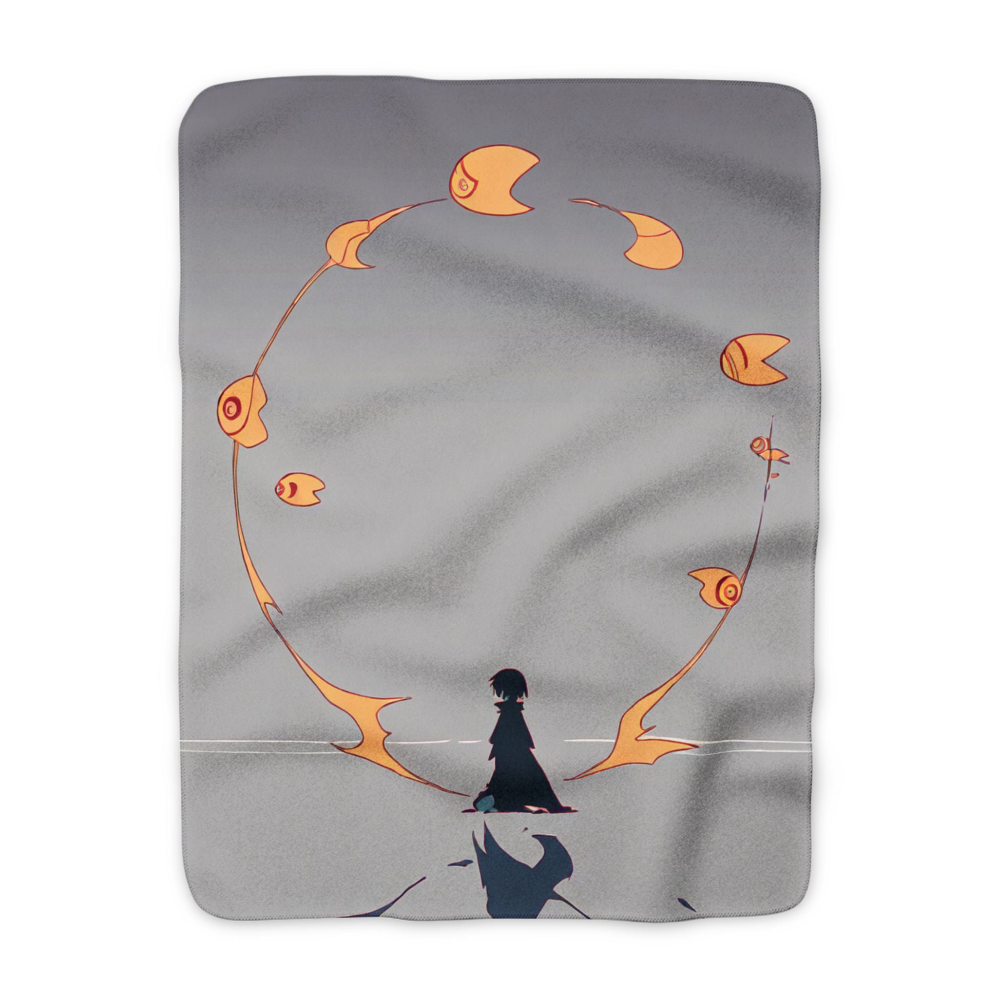 Paper Boat Launch Attendant Sherpa Fleece Throw Blanket