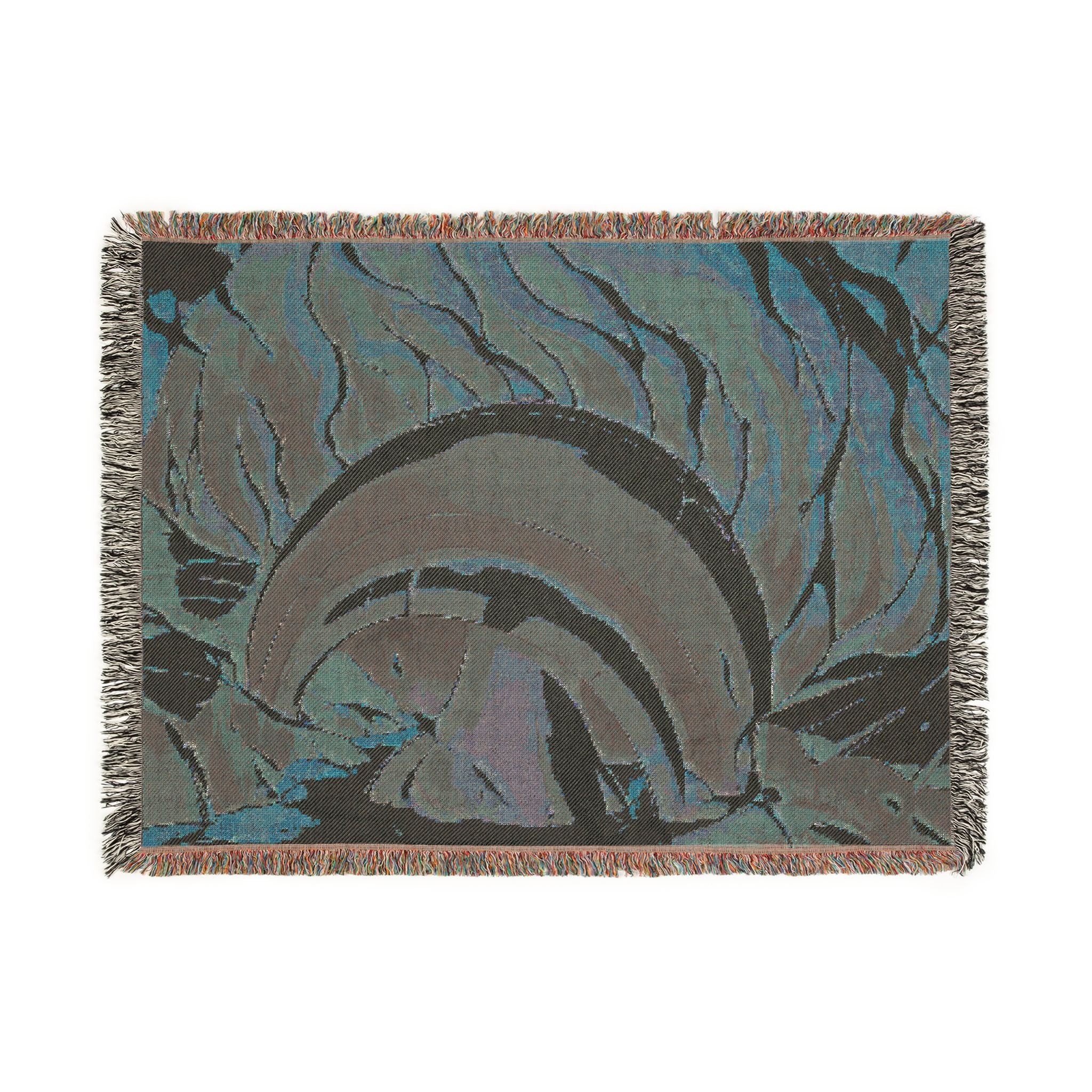 Hot Spring Digger at the Sulfur Fissure Woven Throw Blanket