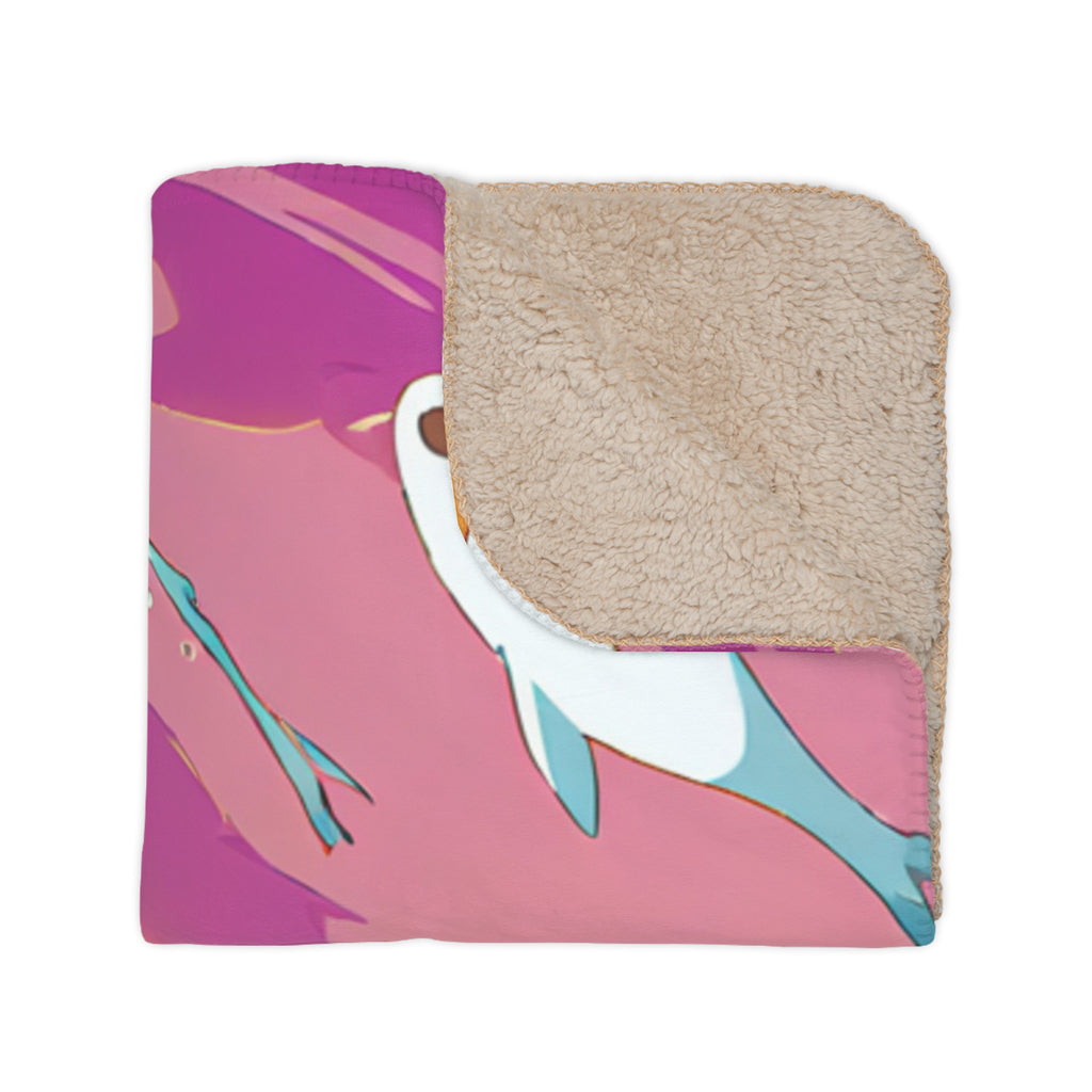 Coral Gatherer in Turquoise Shallows Velveteen Throw Blanket