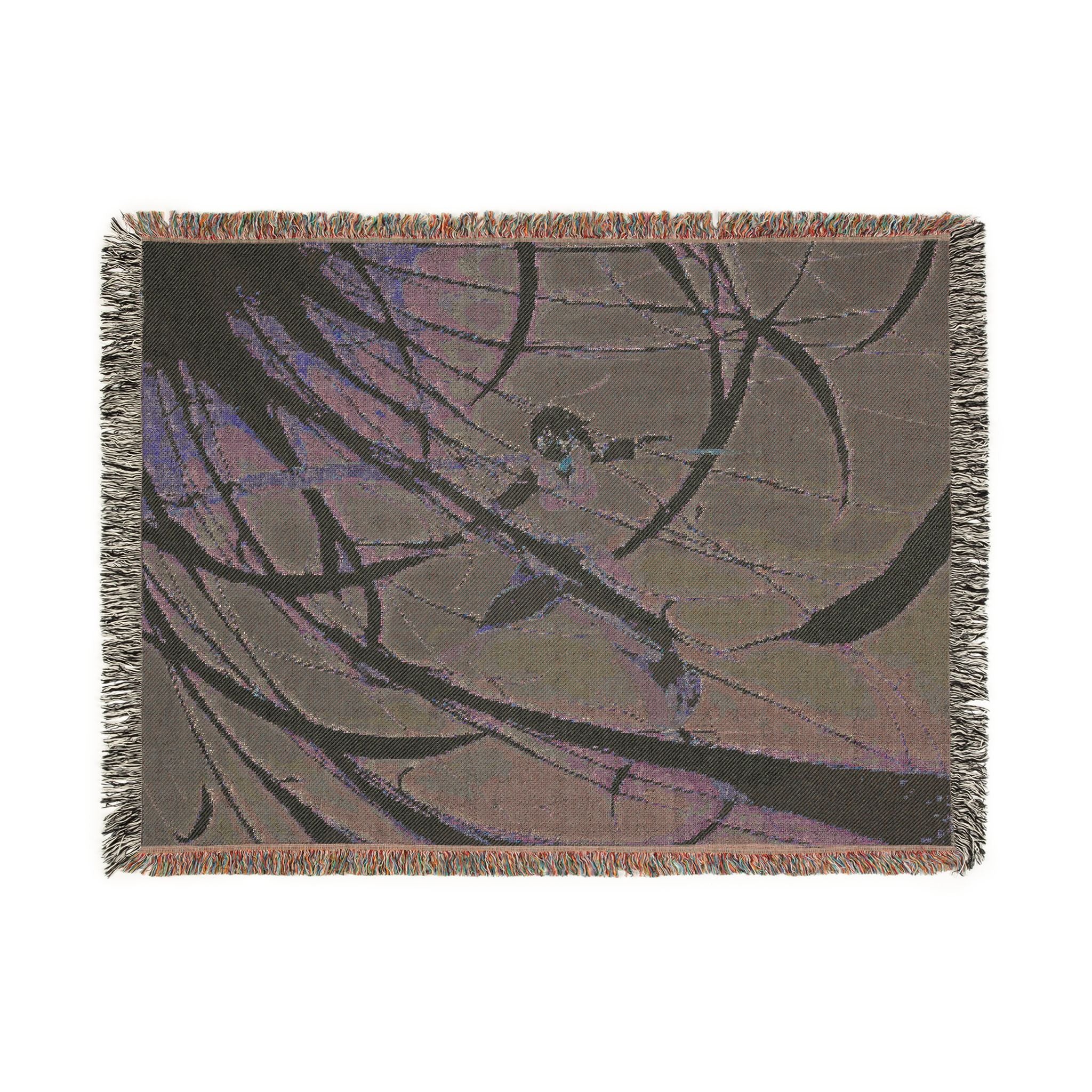 Mountain Vegetable Seller on Moss Stone Woven Throw Blanket