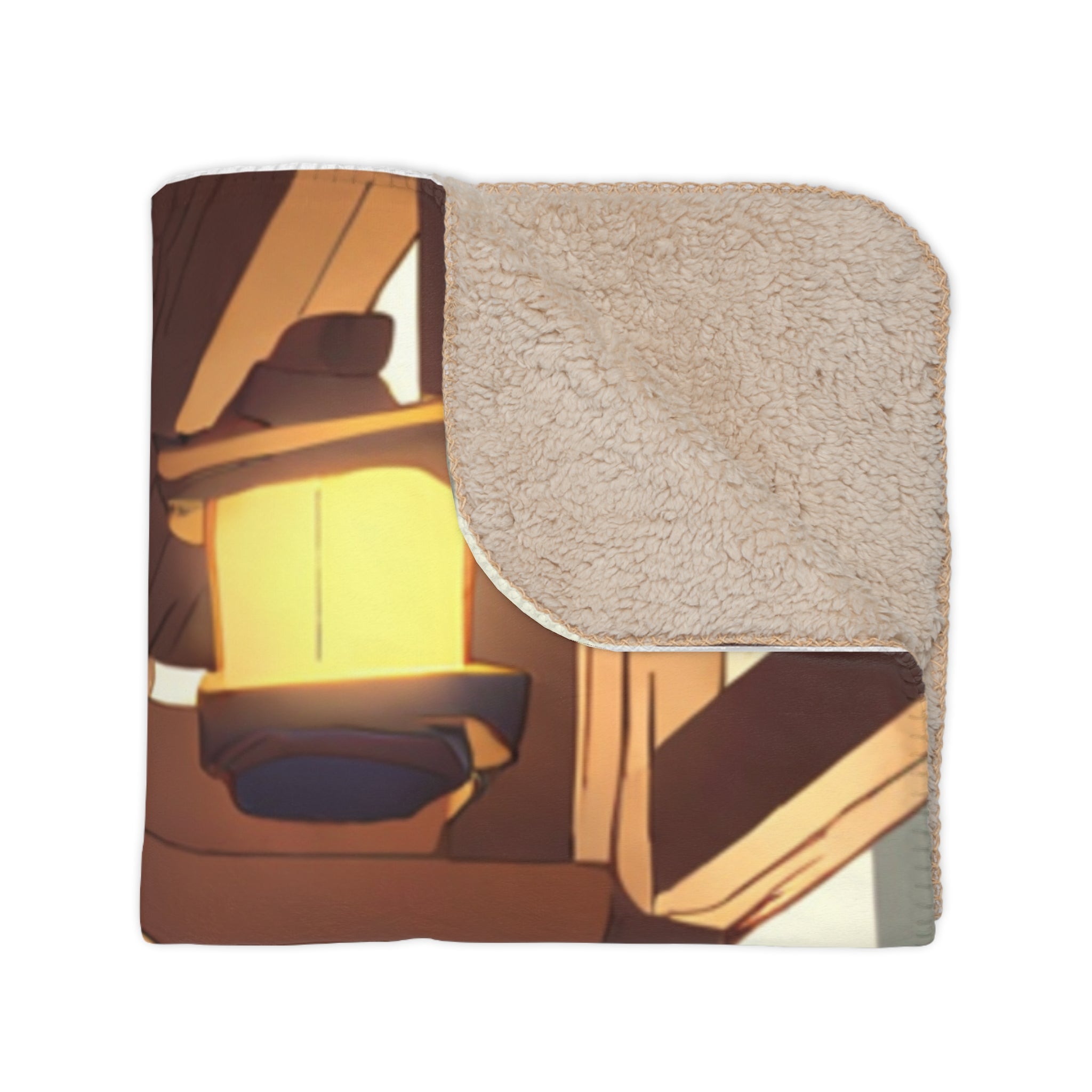 Bathhouse Window Washer on Steamy Ledge Sherpa Throw Blanket