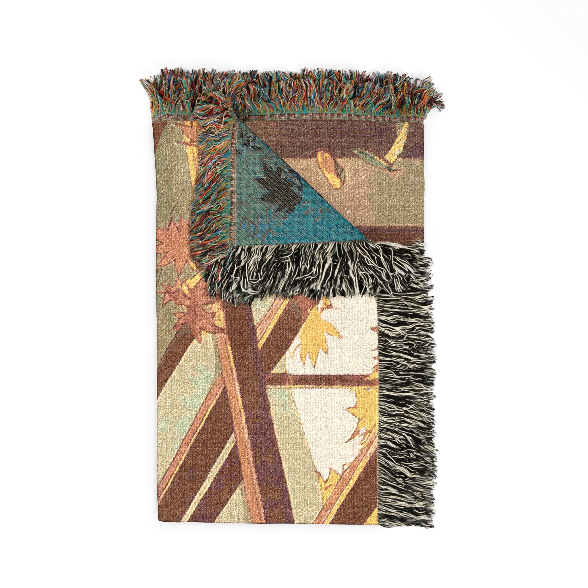 Tea Blender in the Persimmon Garden Woven Throw Blanket