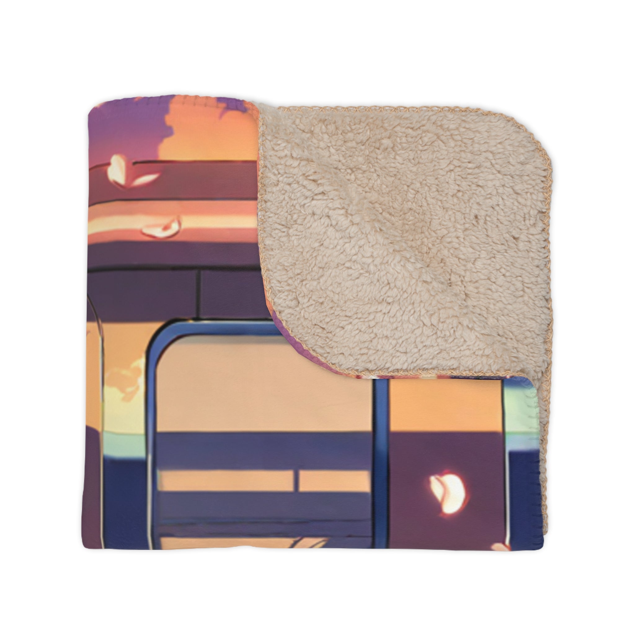 Bento Vendor at the Evening Platform Velveteen Throw Blanket
