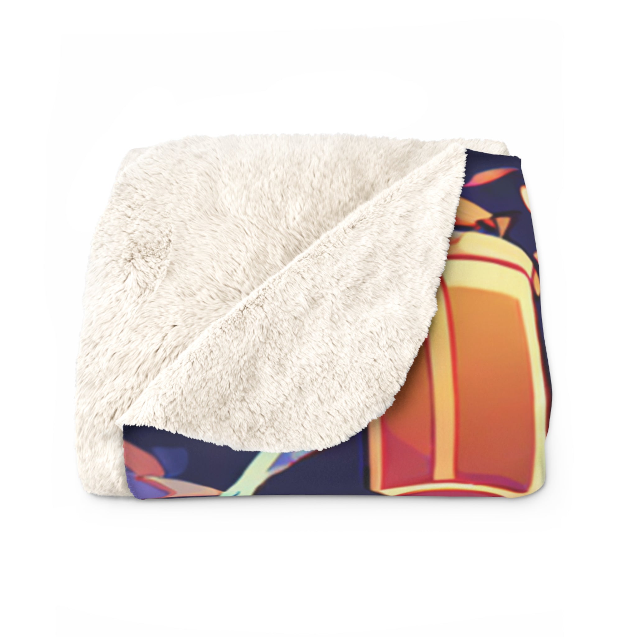 Moon Faced Spirit Pours Sherpa Throw Blanket
