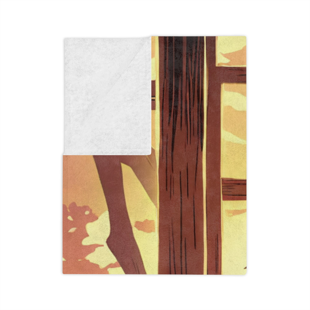 Soy Sauce Brewer at Cedar Barrel Velveteen Throw Blanket