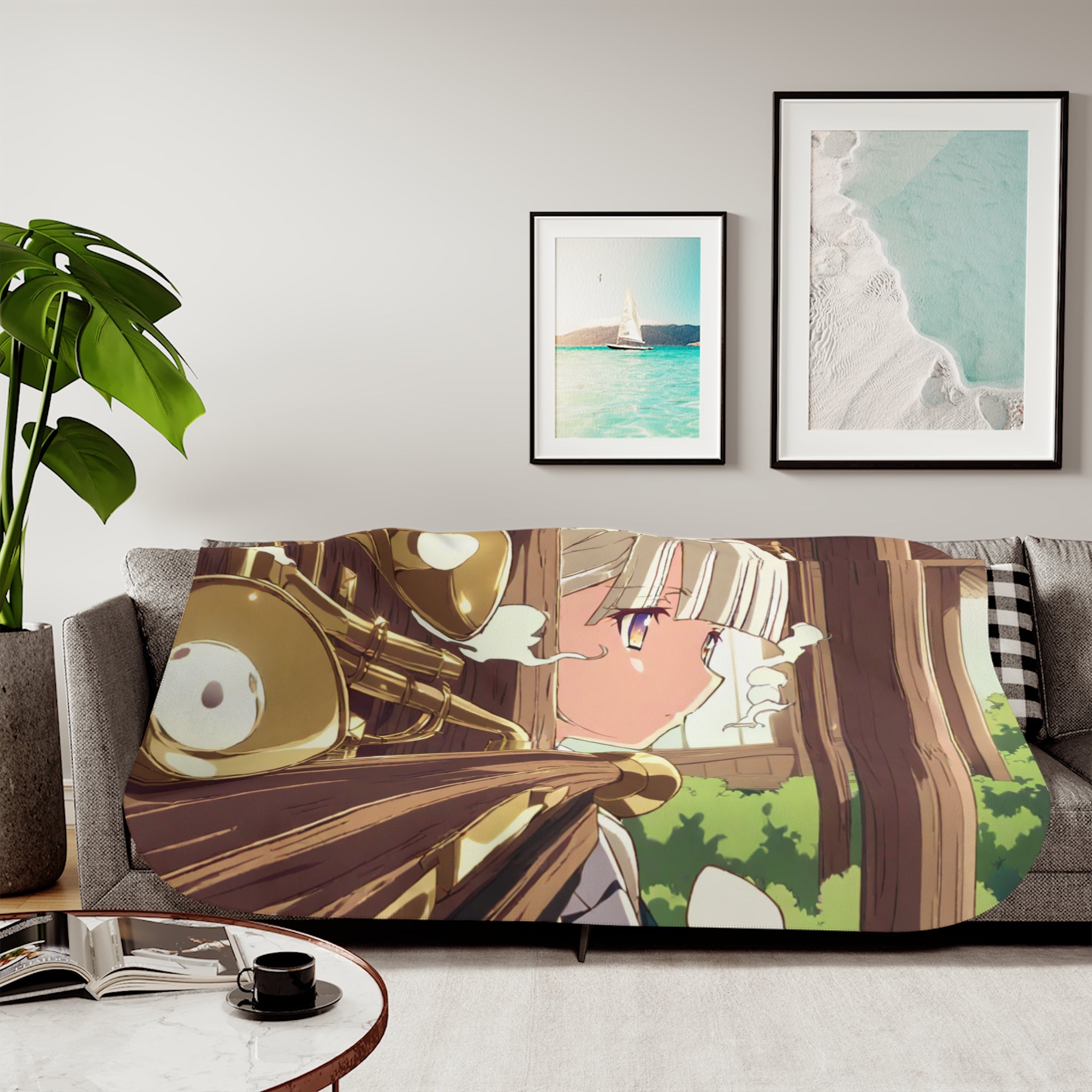 Signal Tower Operator at Noon Velveteen Throw Blanket
