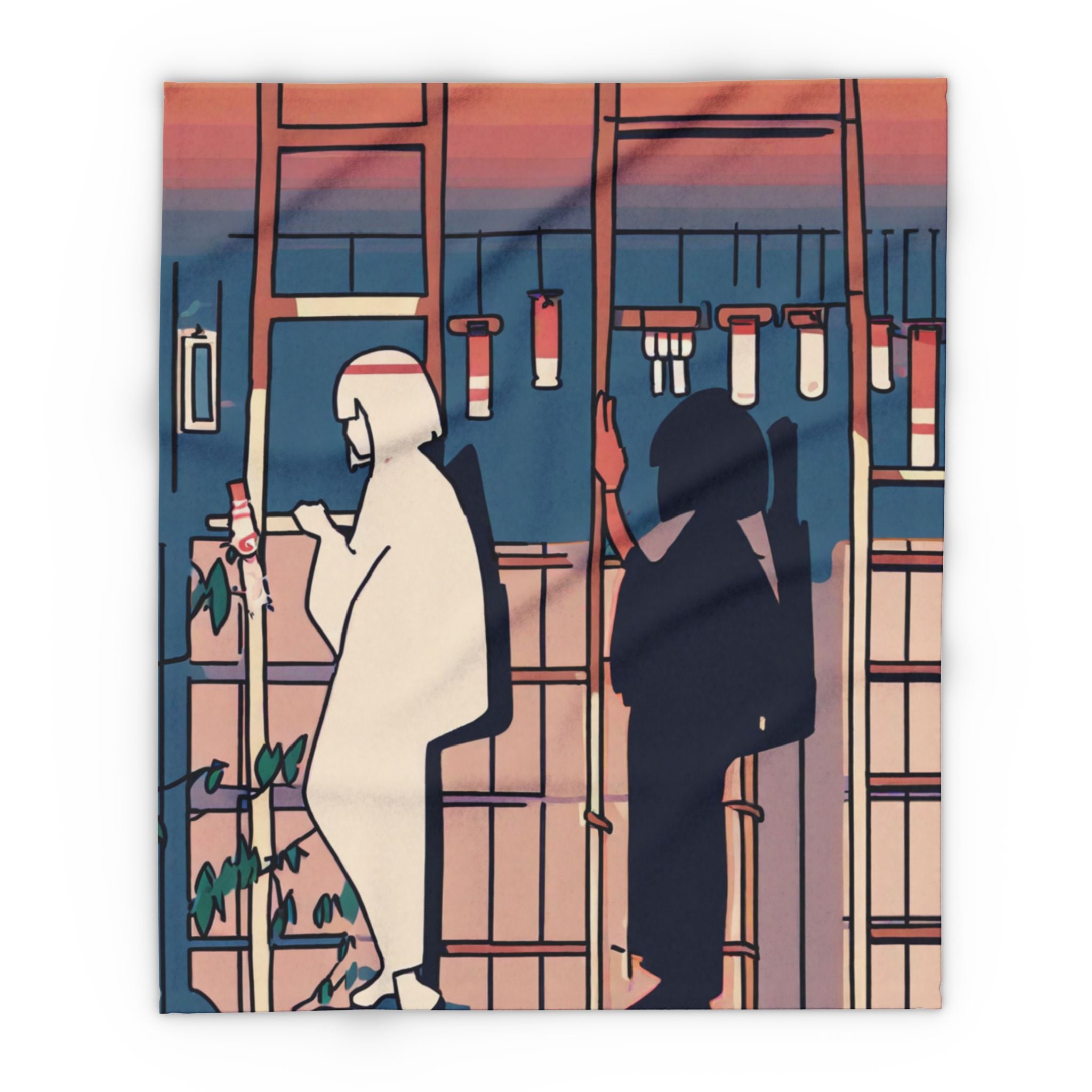 Wind Chime Collector at Dusk Arctic Fleece Throw Blanket