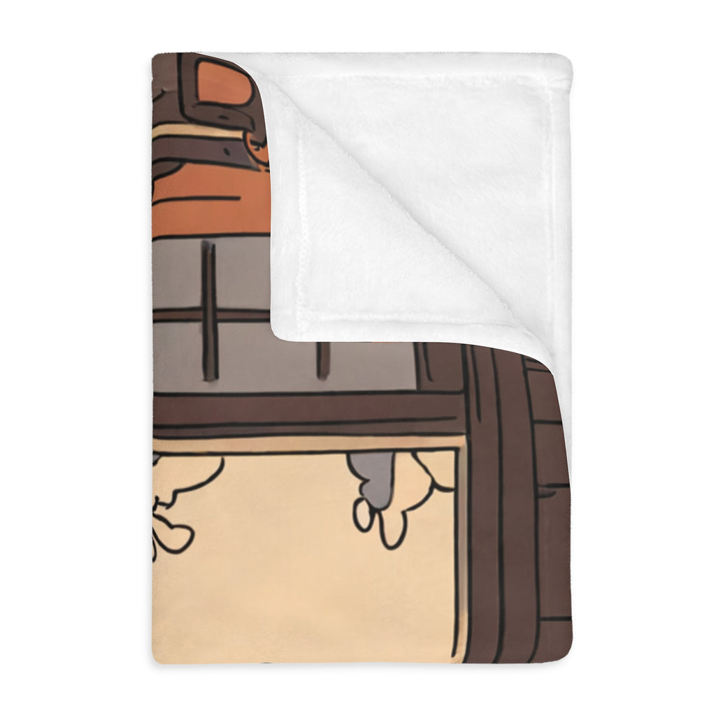 Bathhouse Attendant Steam Rising Velveteen Throw Blanket