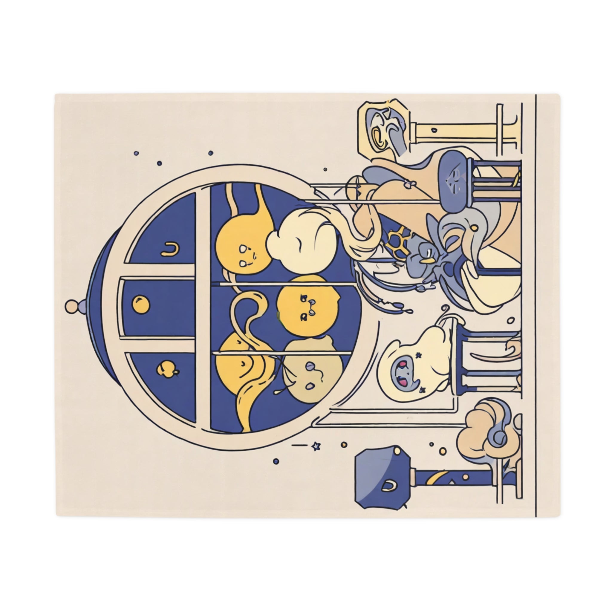 Star Chart Embroiderer by the Round Window Plush Fleece Throw Blanket