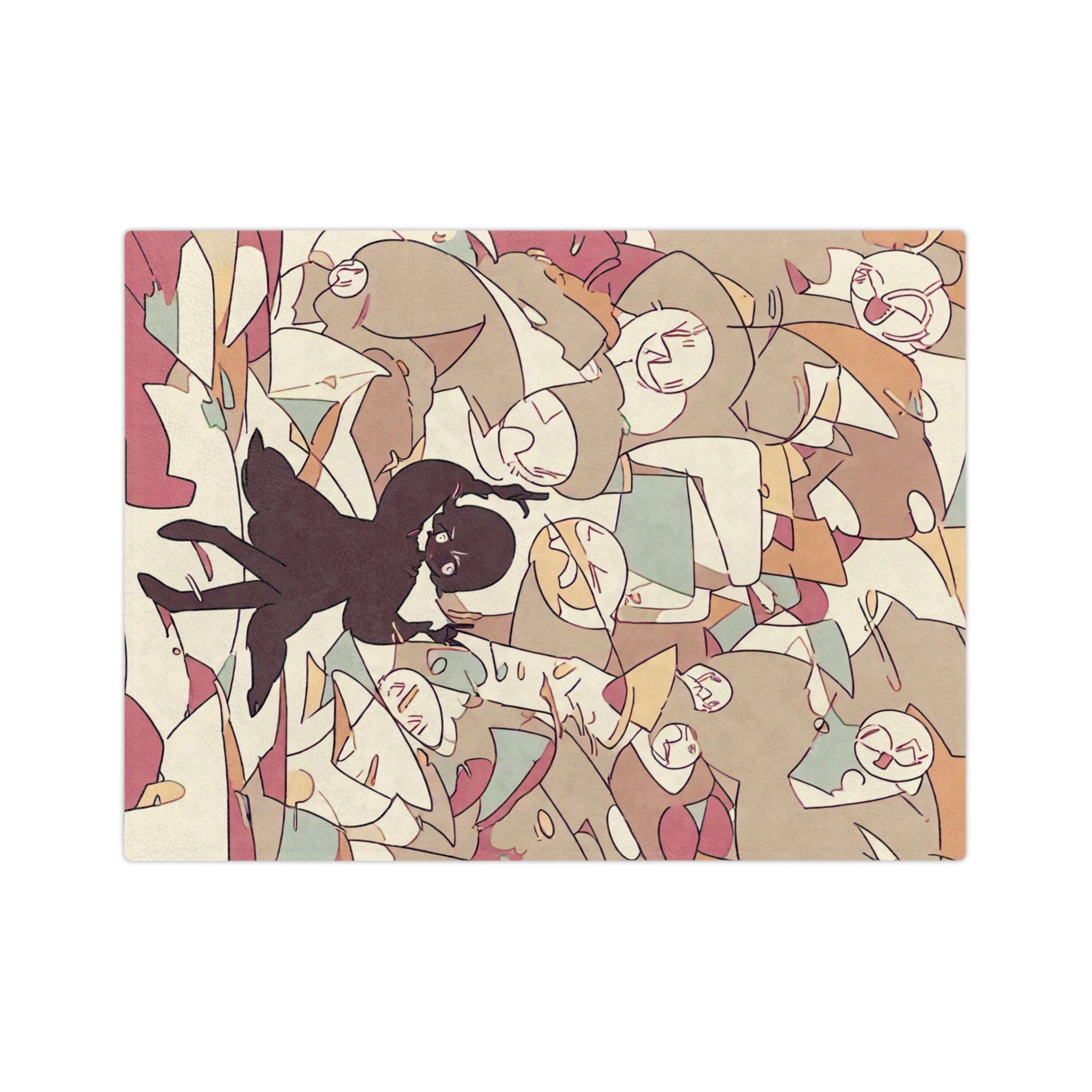 Shadow Puppet Repairer at the Backlit Screen Velveteen Throw Blanket